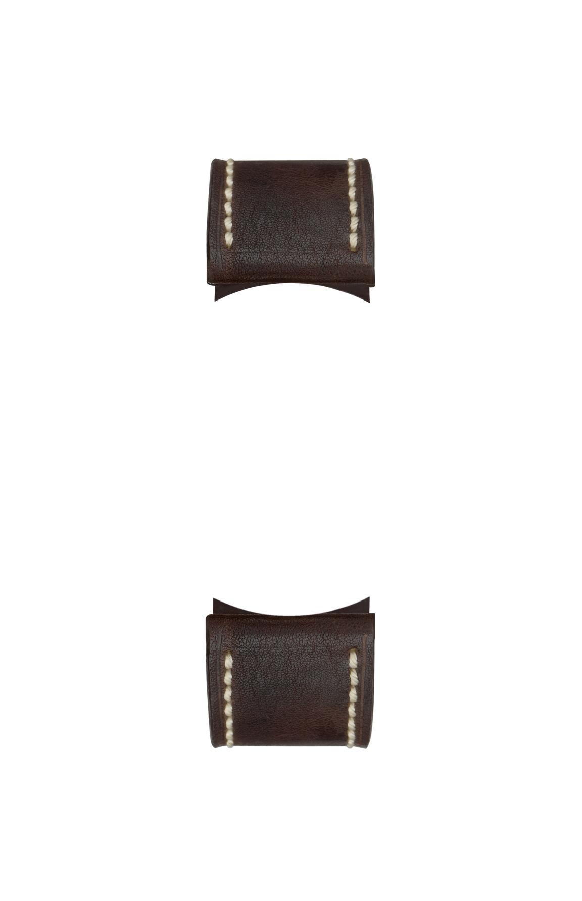 Dark brown vintage-look cowhide leather strap – Front view