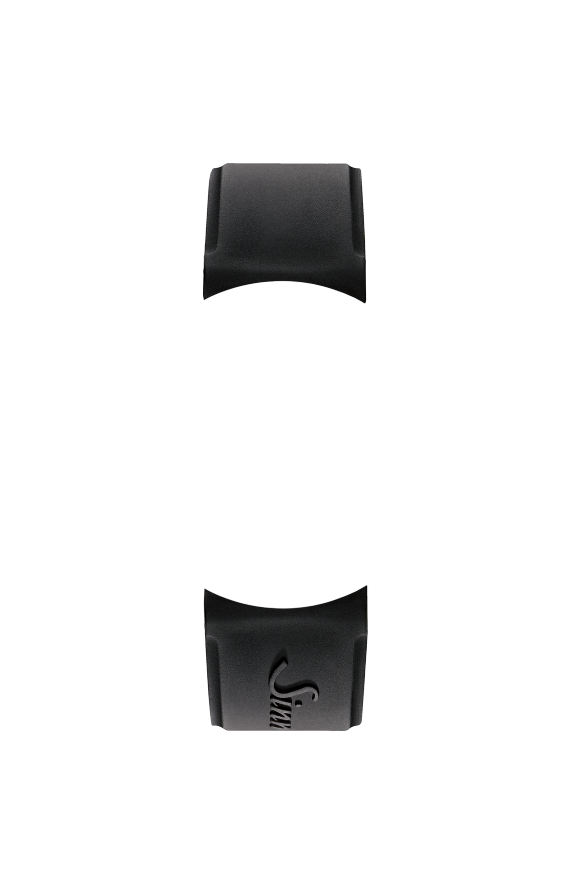 Black silicone strap integrated in the case – Front view