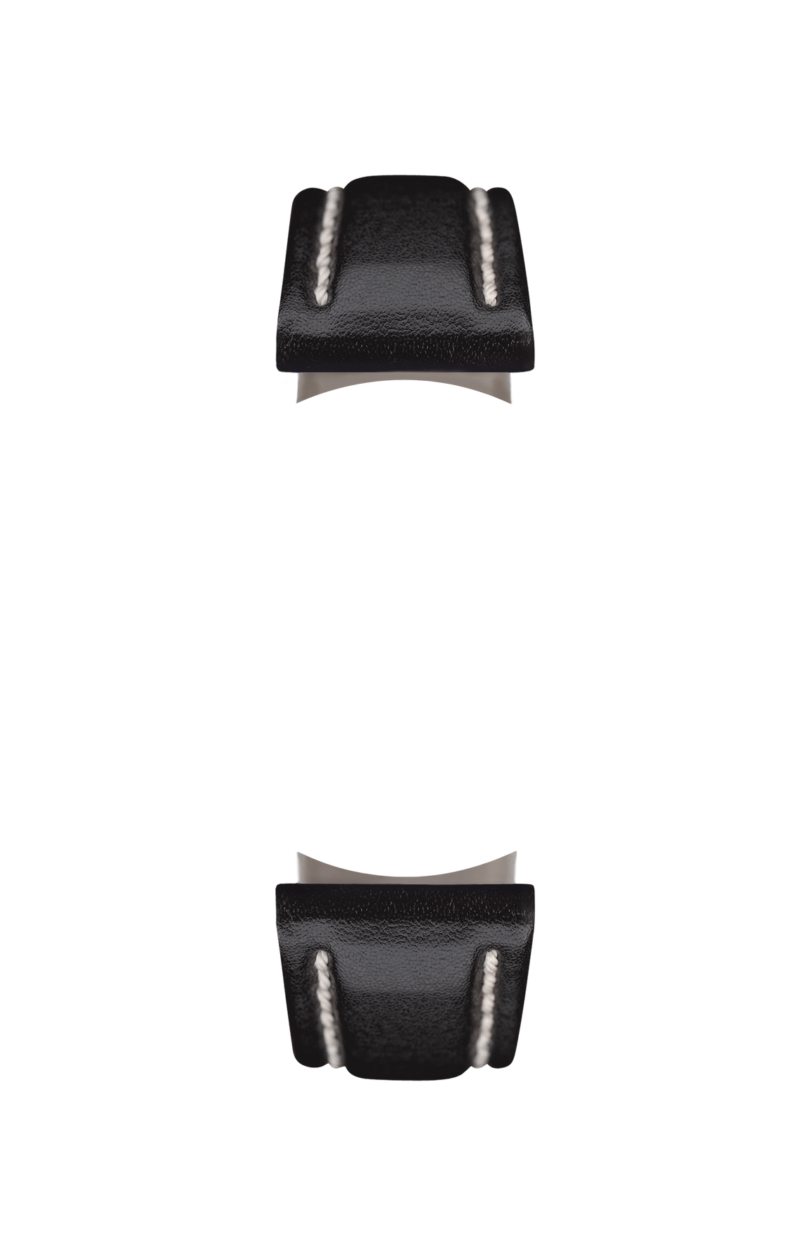 Black cowhide leather strap – Front view