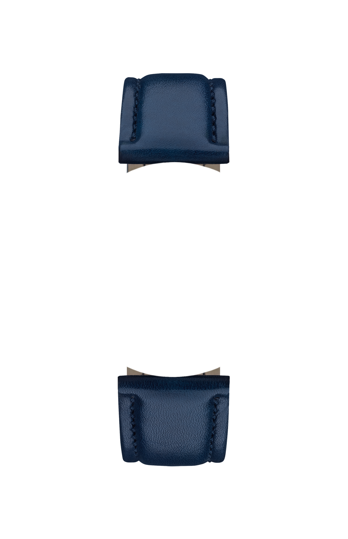 Blue cowhide leather strap – Front view