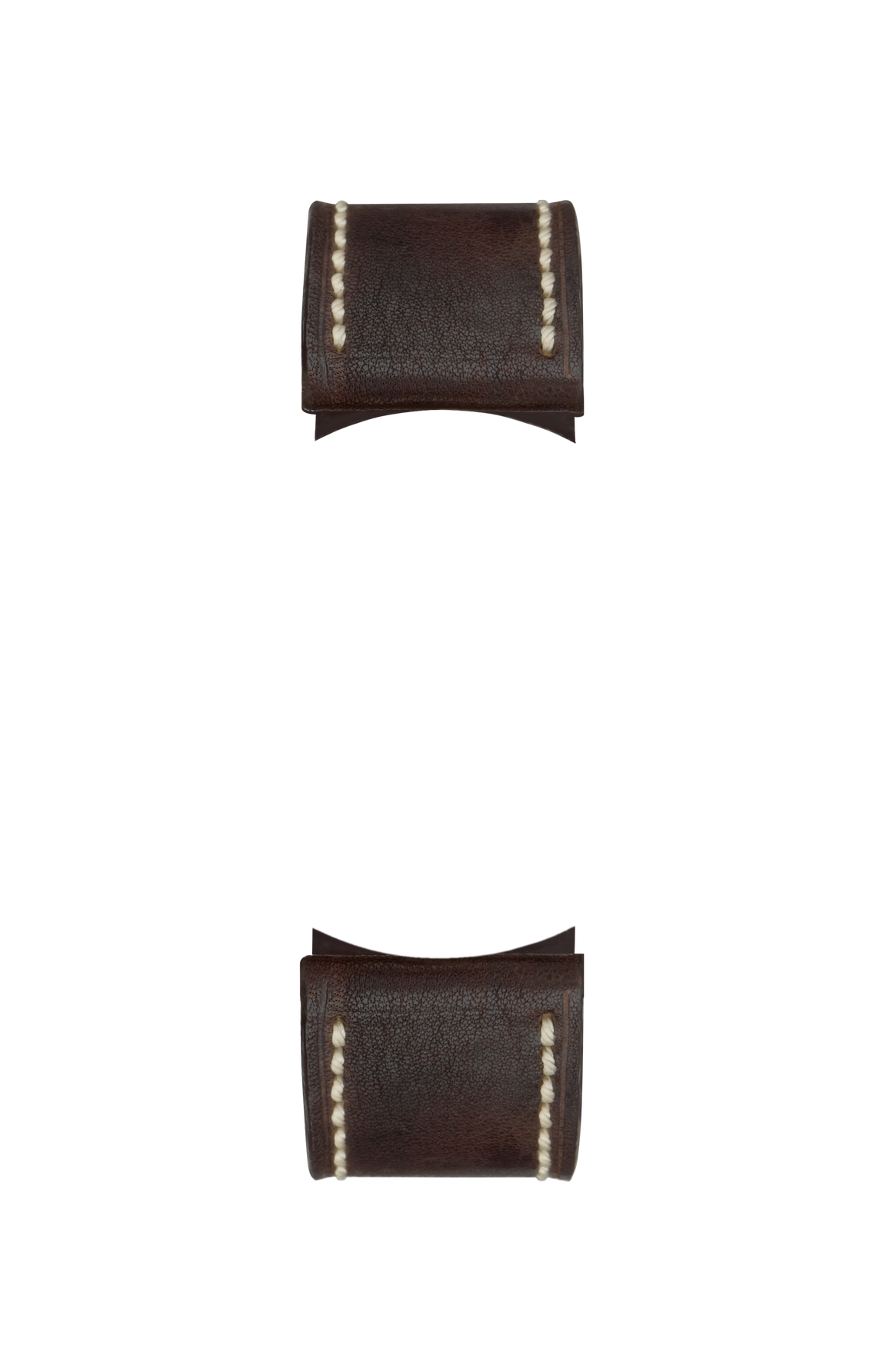 Dark brown vintage-look cowhide leather strap – Front view