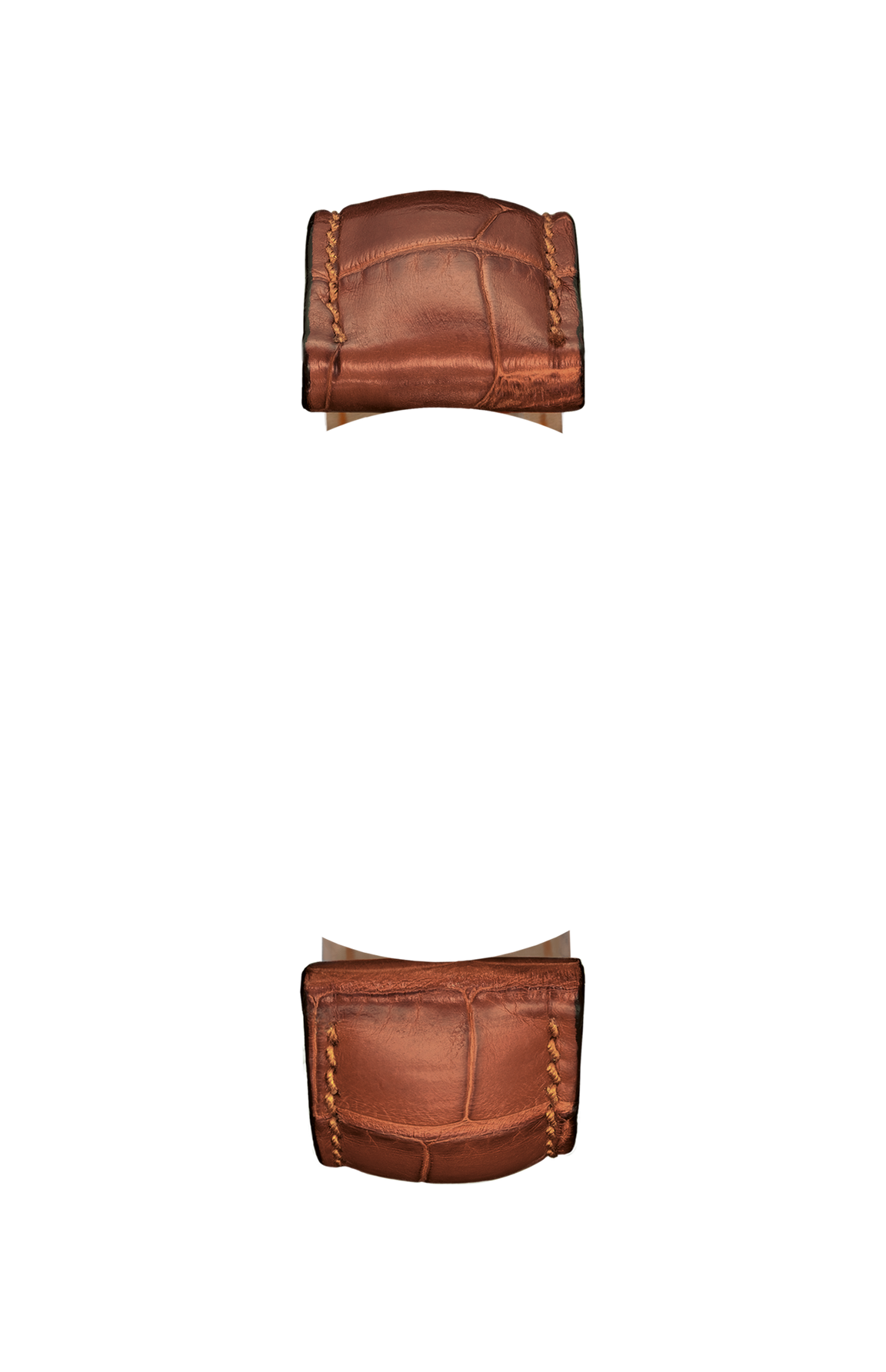 Cognac-coloured alligator leather strap – Front view