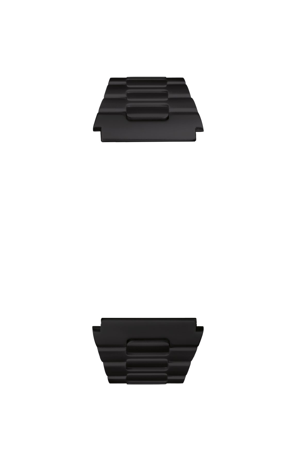 Bead-blasted solid stainless steel bracelet with black hard coating – Front view