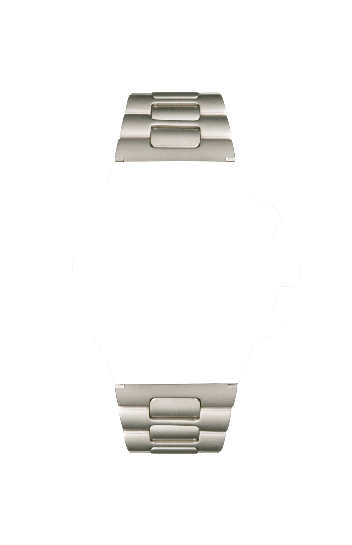 Bead-blasted solid stainless steel bracelet – Front view