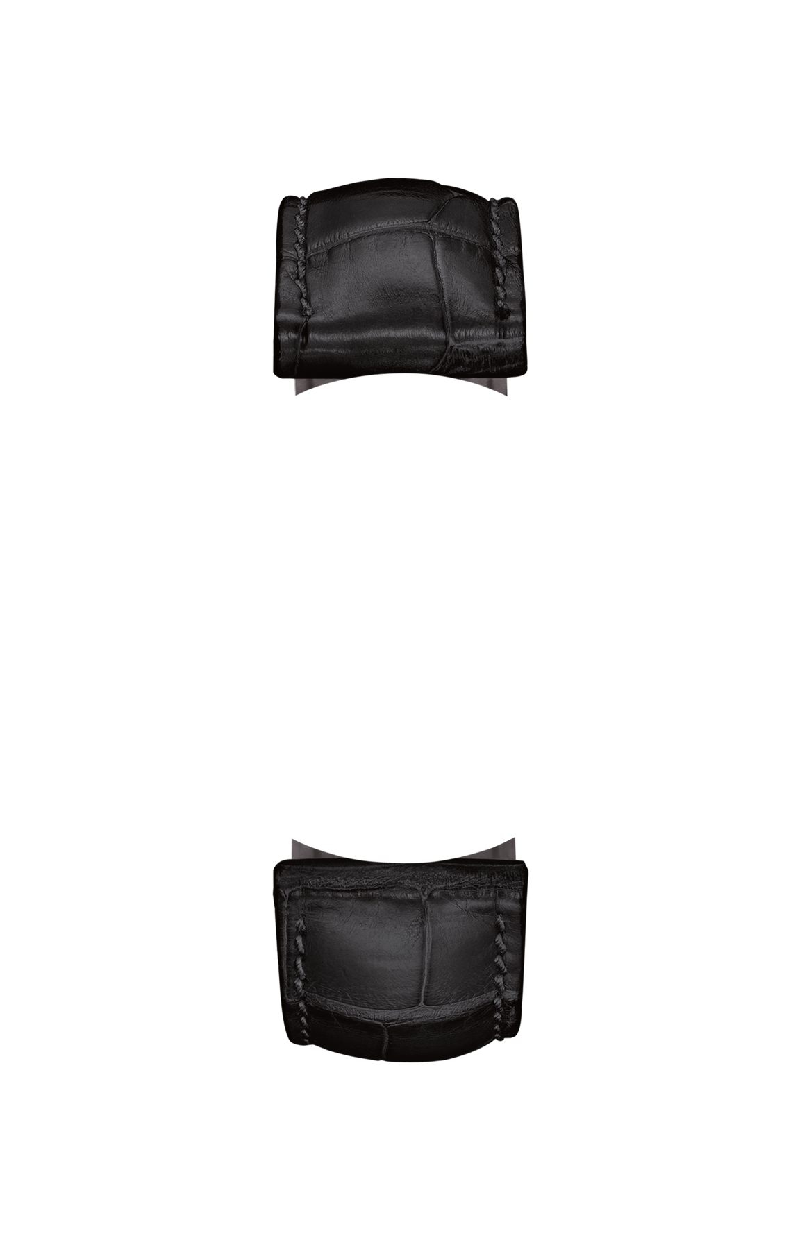 Black alligator leather strap – Front view