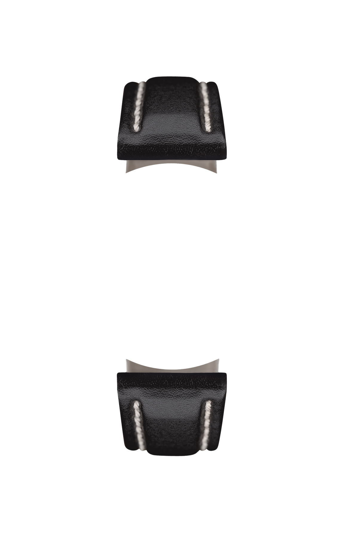 Black cowhide leather strap – Front view