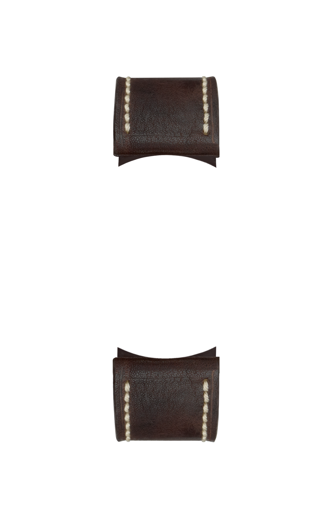 Dark brown vintage-look cowhide leather strap – Front view
