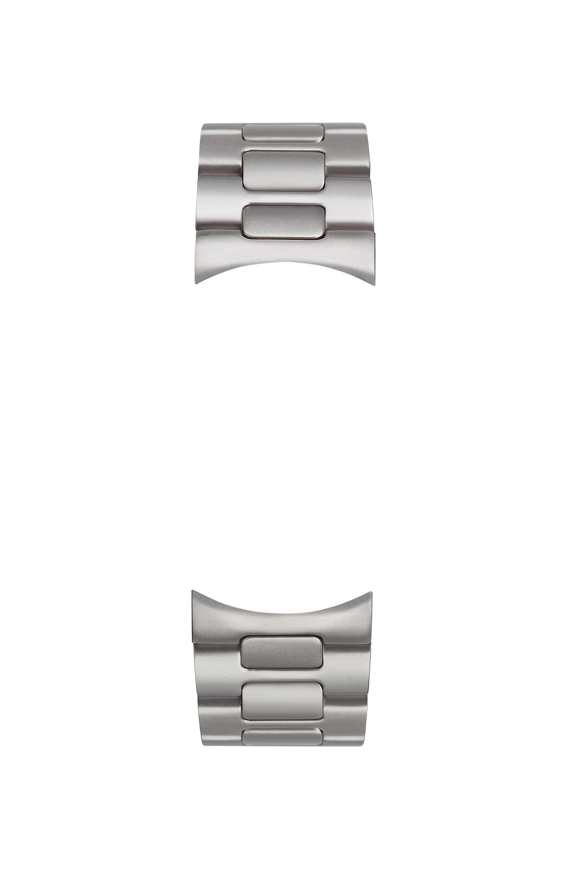 Bead-blasted solid stainless steel bracelet – Front view