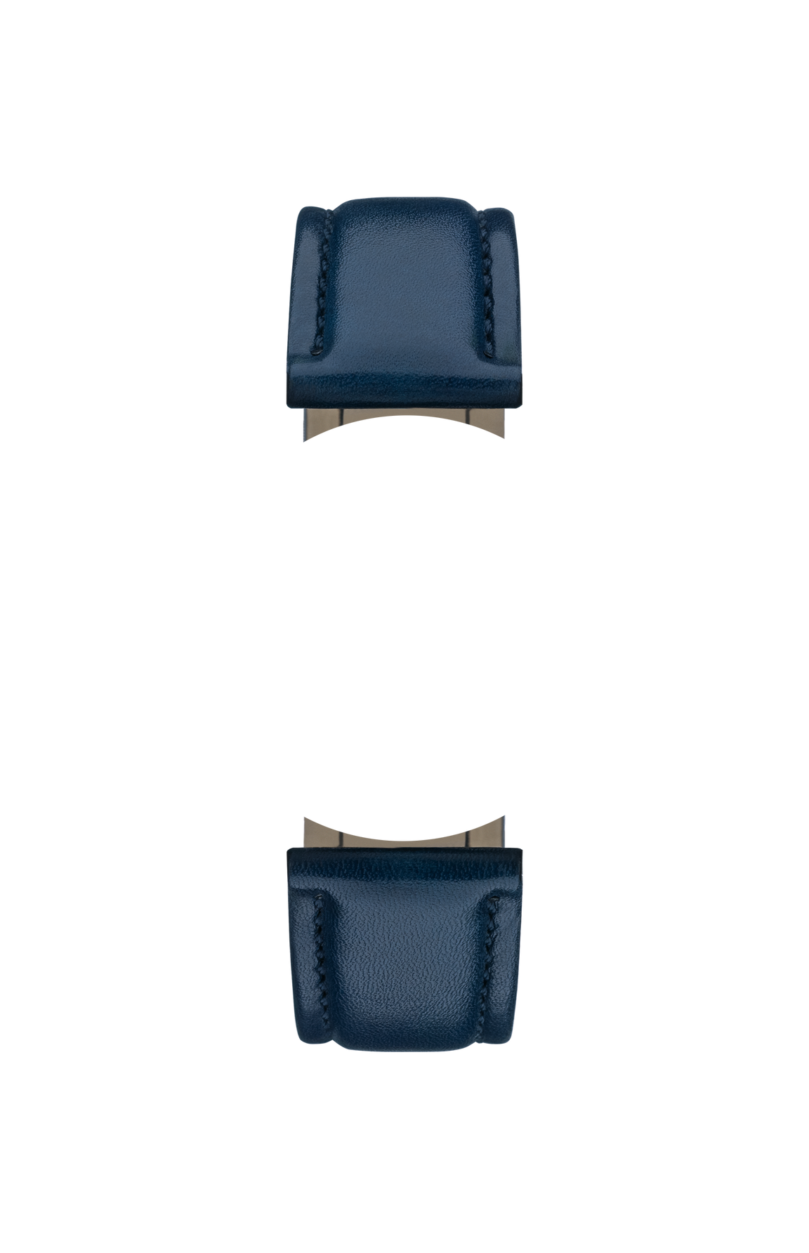 Blue cowhide leather strap – Front view