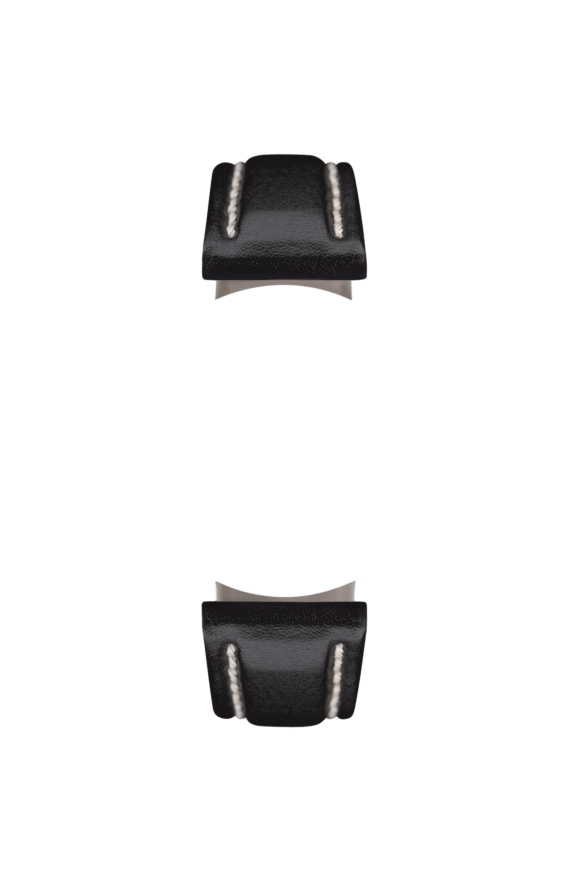 Black cowhide leather strap – Front view