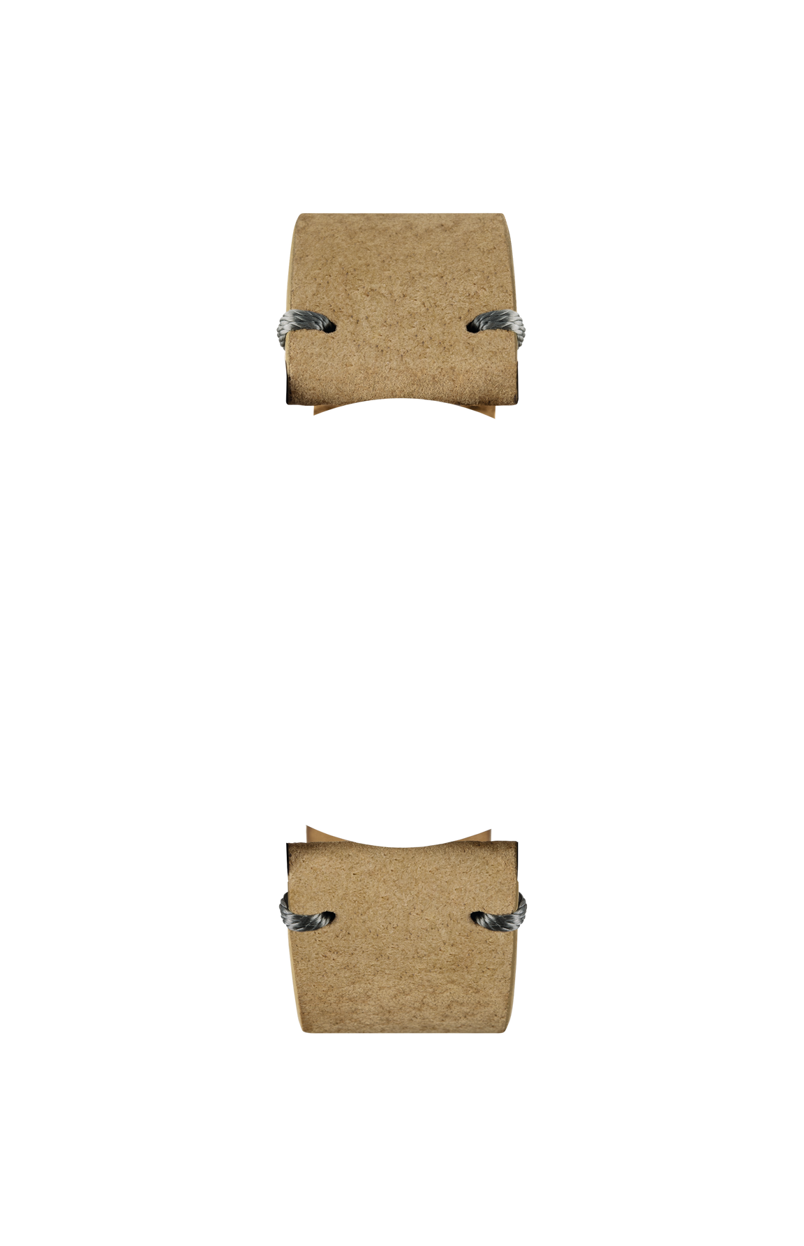 Sand-coloured Nubuck boar leather strap – Front view