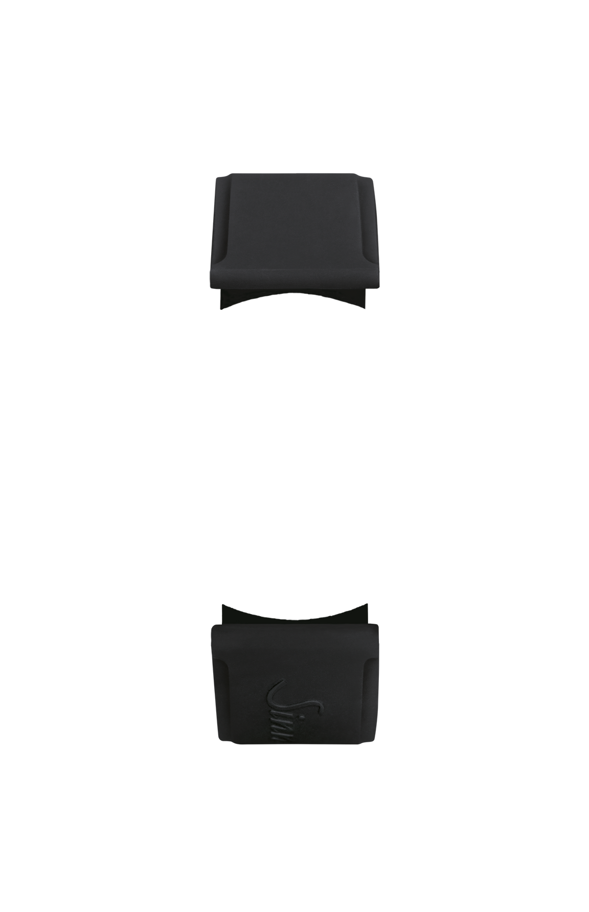 Black silicone strap with pin buckle – Front view