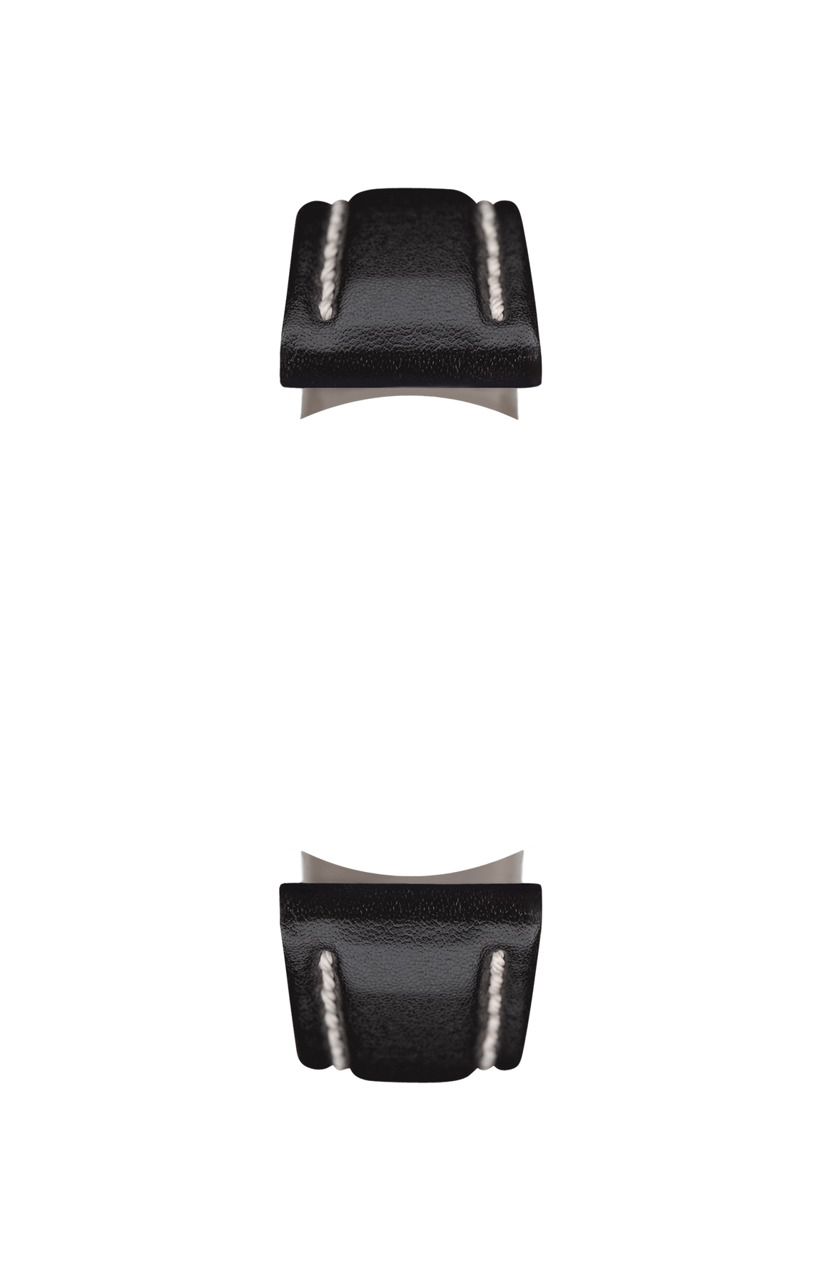 Black cowhide leather strap – Front view