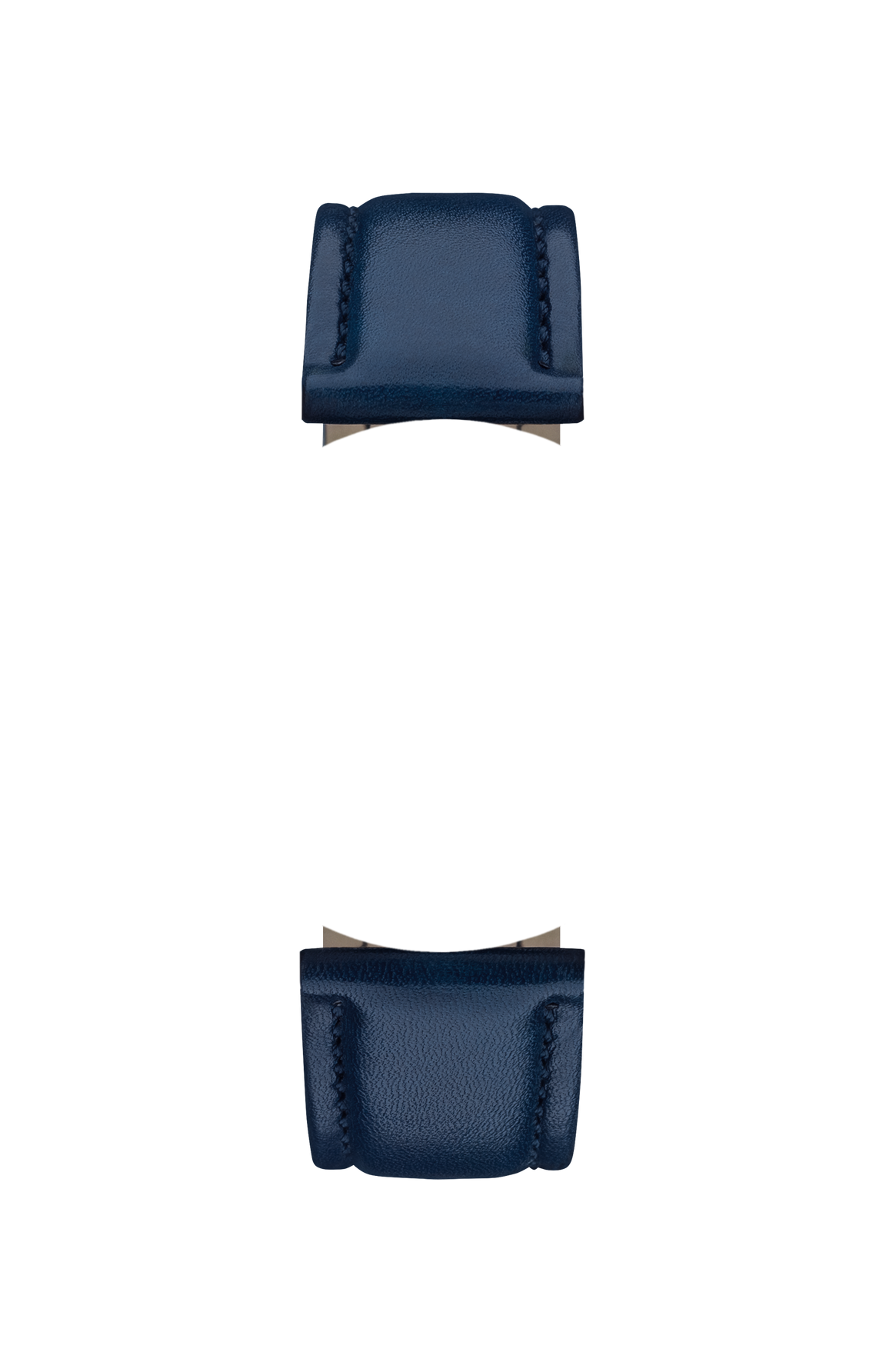Blue cowhide leather strap – Front view