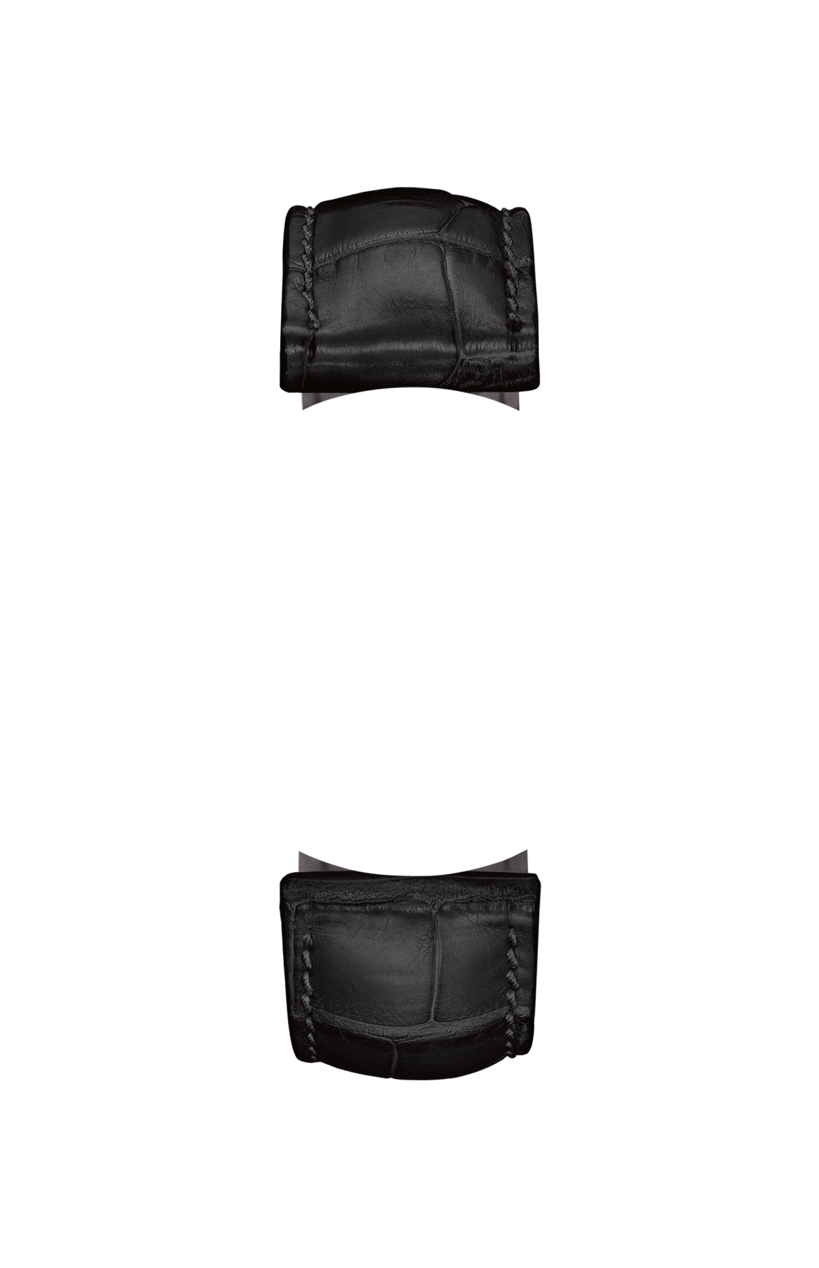 Black alligator leather strap – Front view