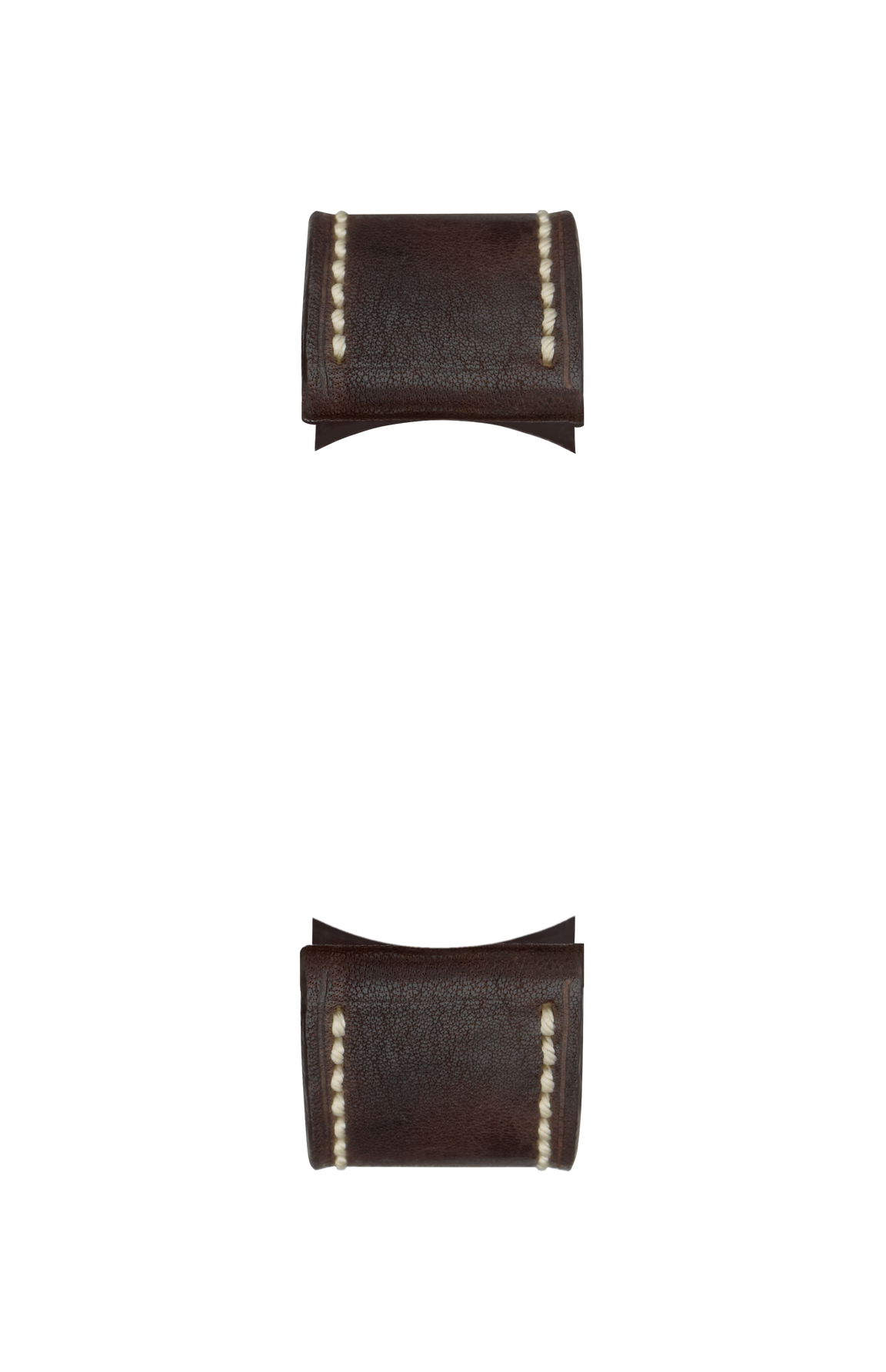 Dark brown vintage-look cowhide leather strap – Front view
