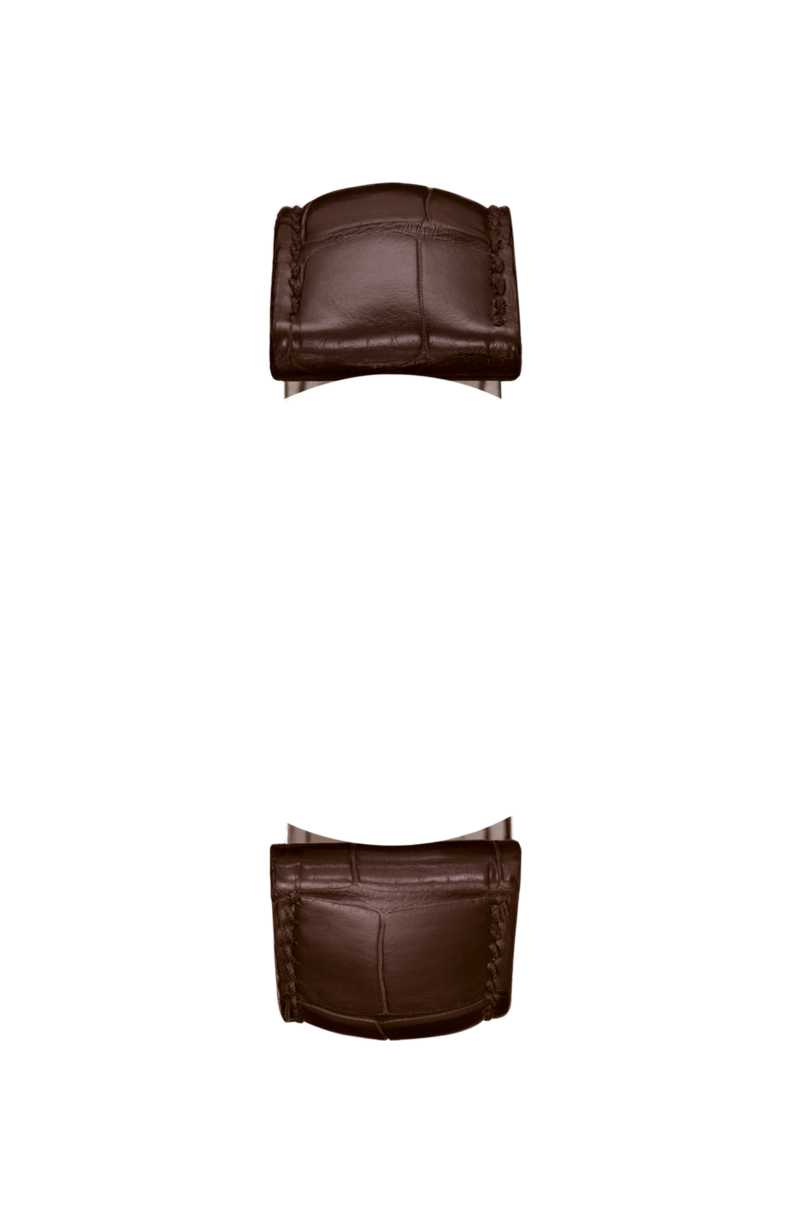 Mocha-coloured alligator leather strap – Front view