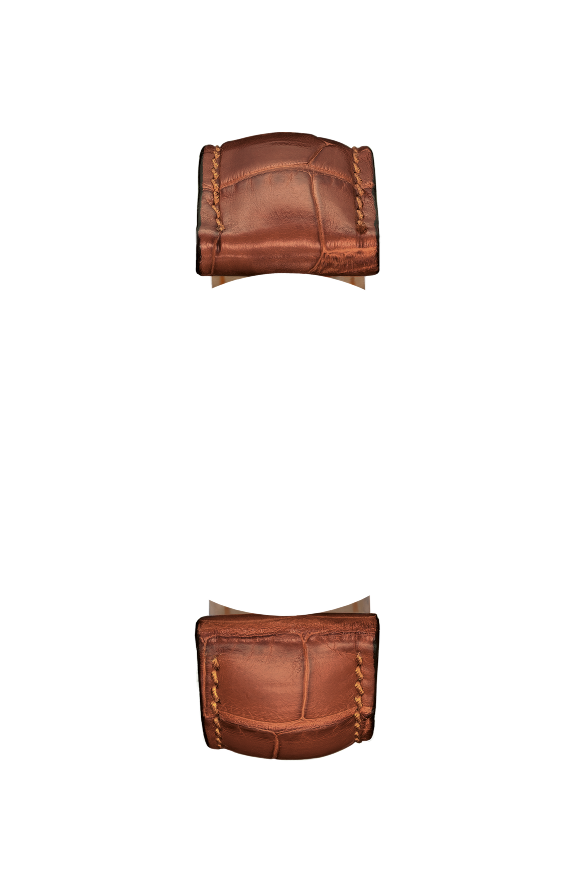 Cognac-coloured alligator leather strap – Front view