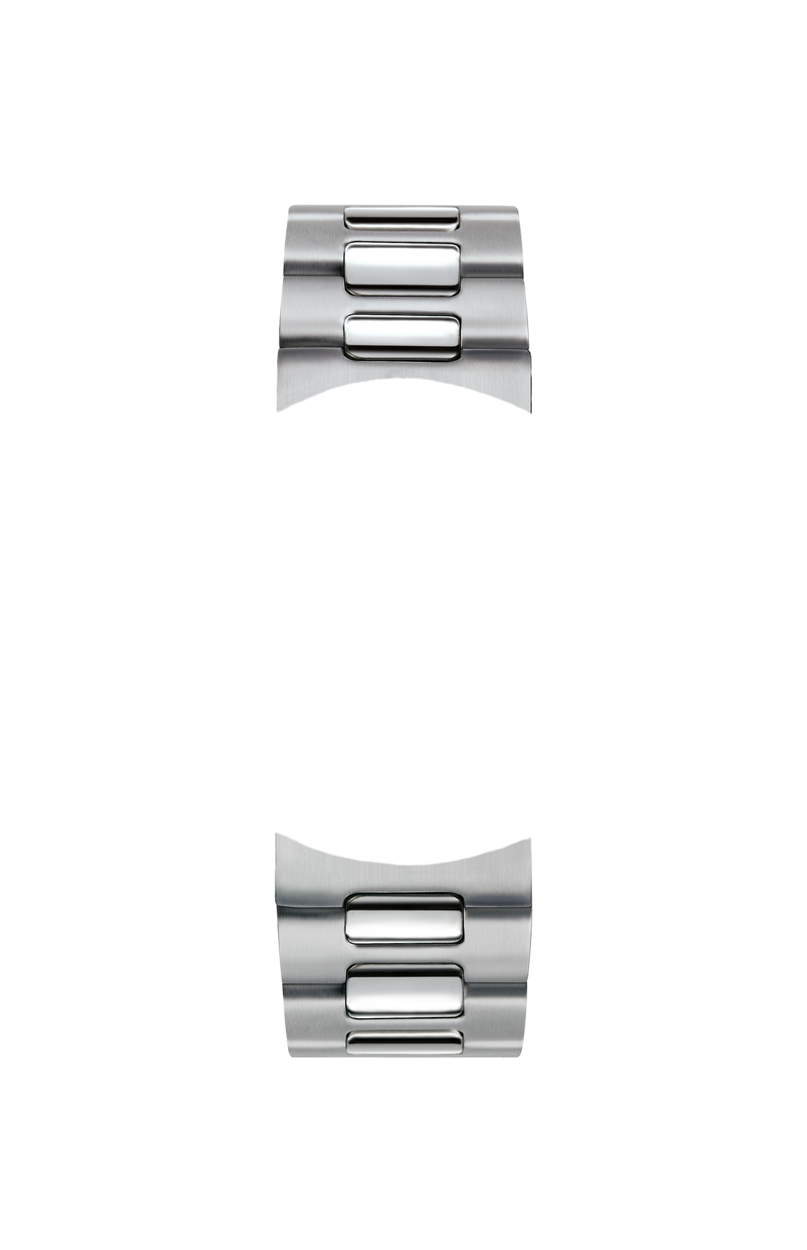 Polished and satinized solid stainless steel bracelet – Front view