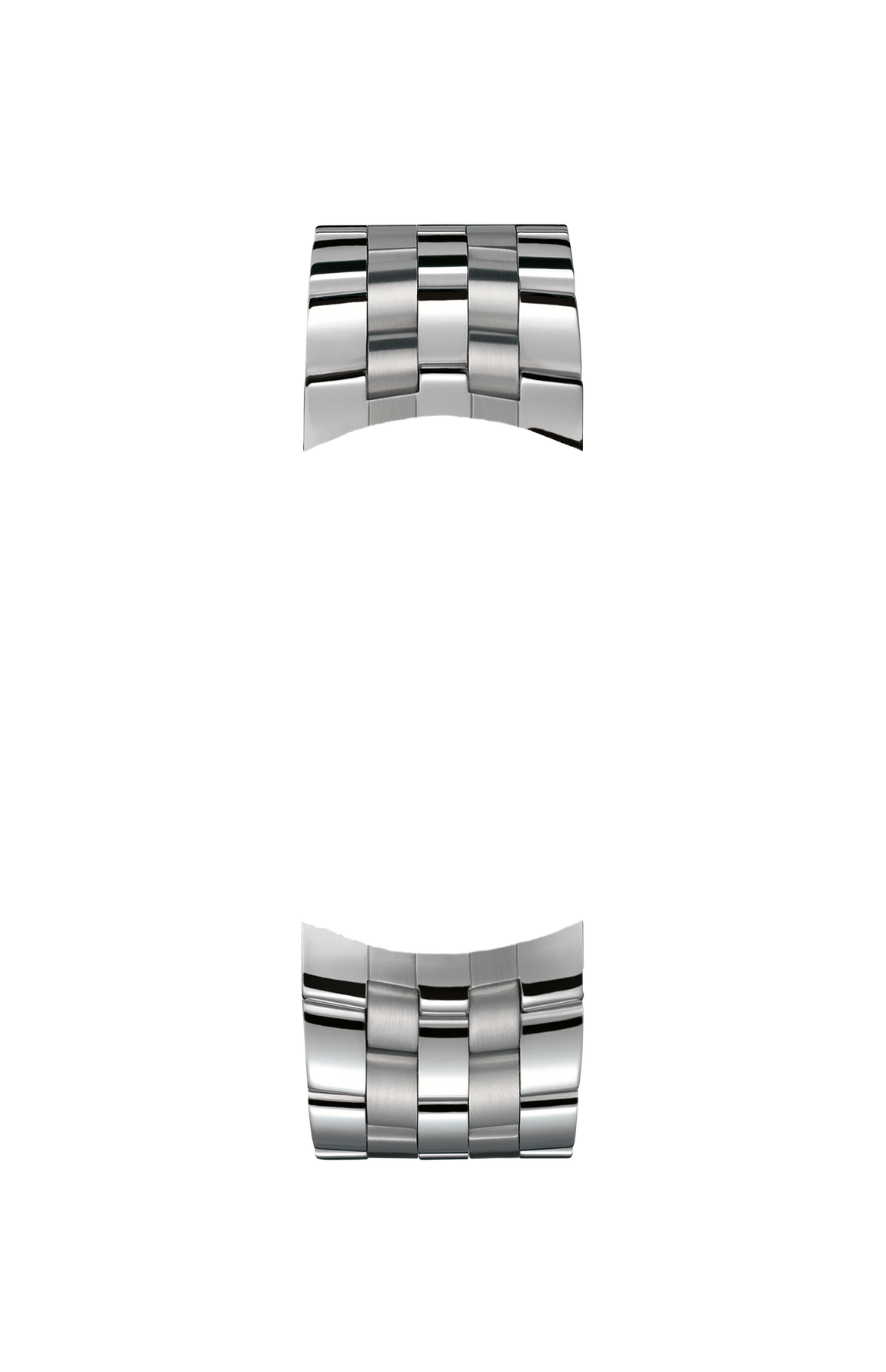 Polished and satinized solid stainless steel bracelet – Front view