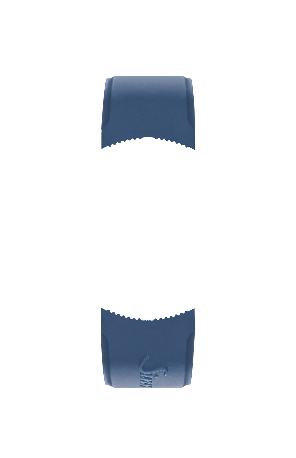 Blue silicone strap integrated in the case – Front view