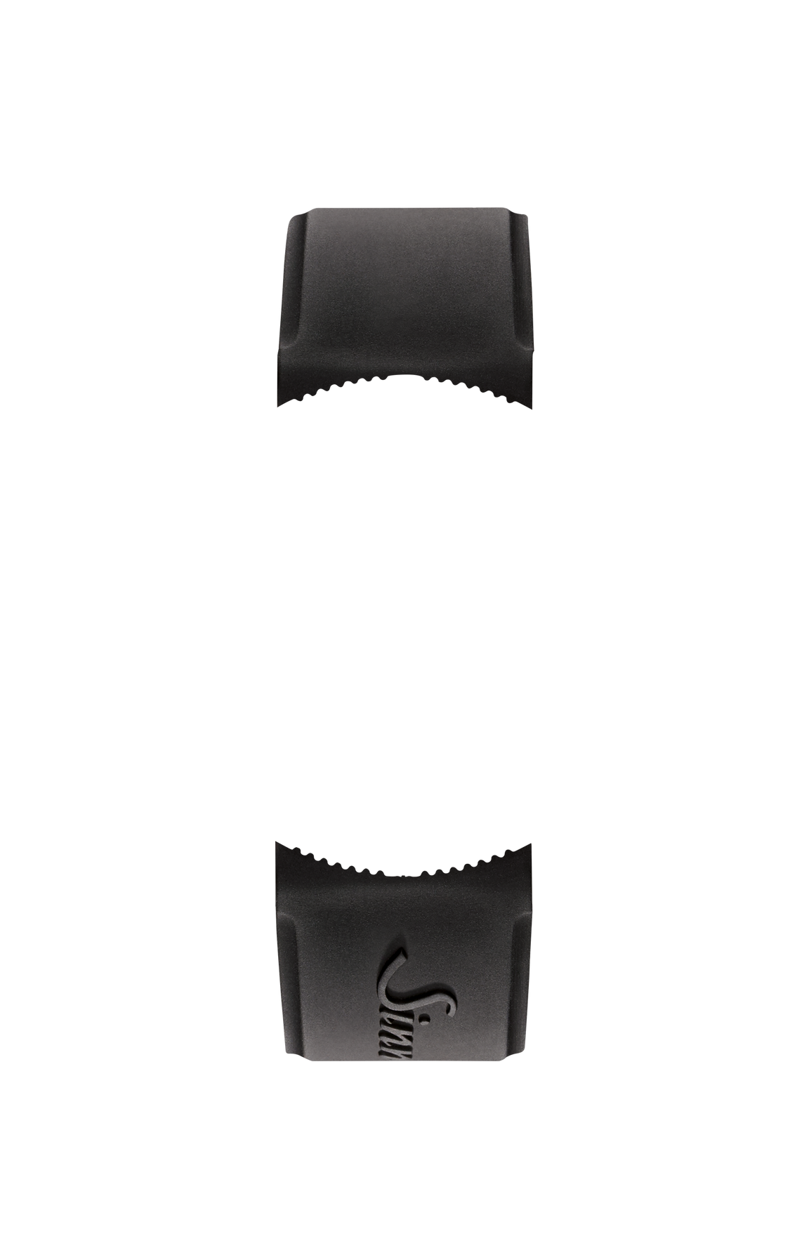 Black silicone strap integrated in the case – Front view