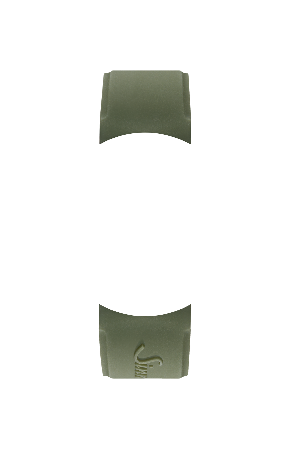 Green silicone strap integrated in the case – Front view