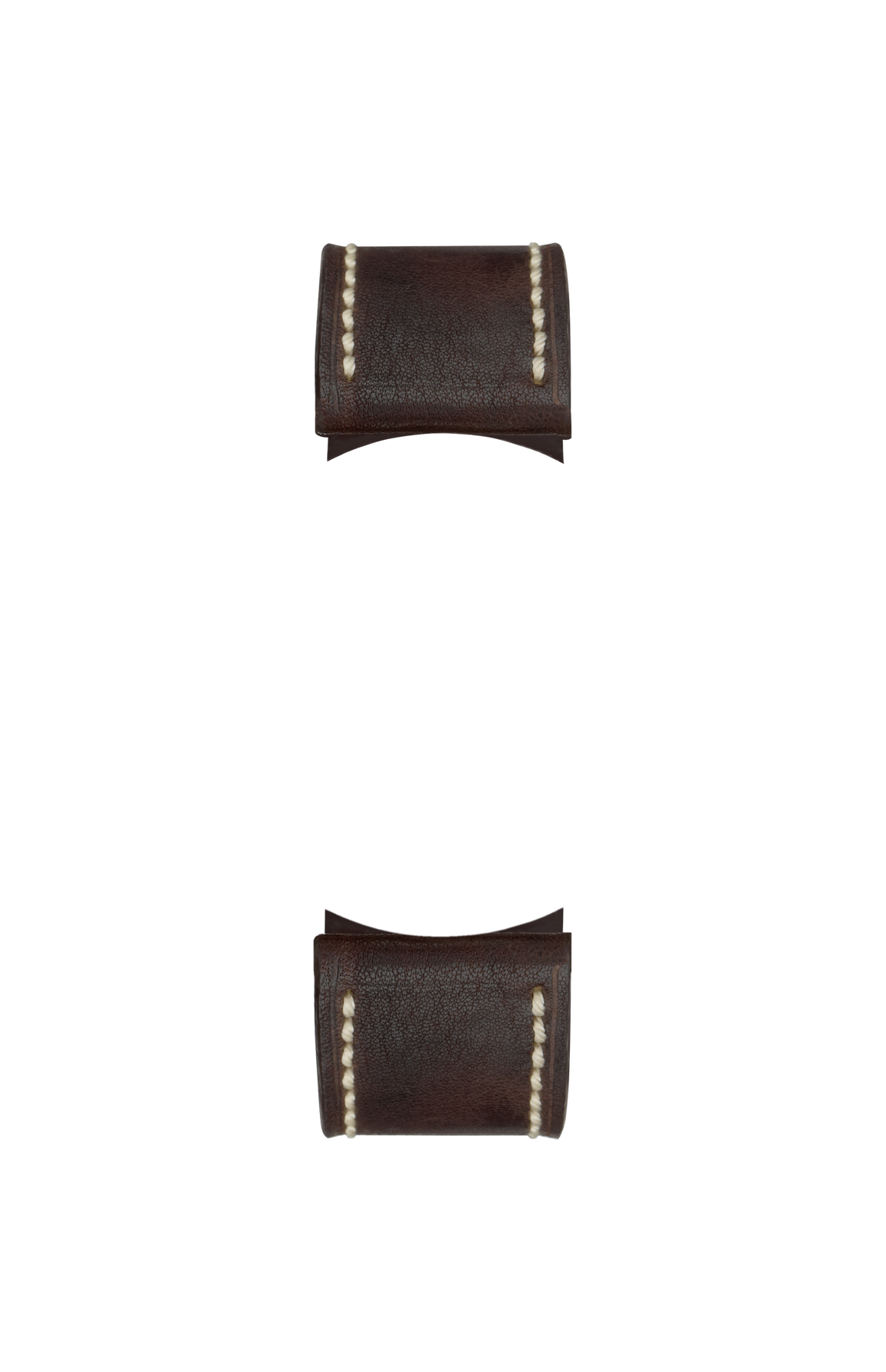 Dark brown vintage-look cowhide leather strap – Front view