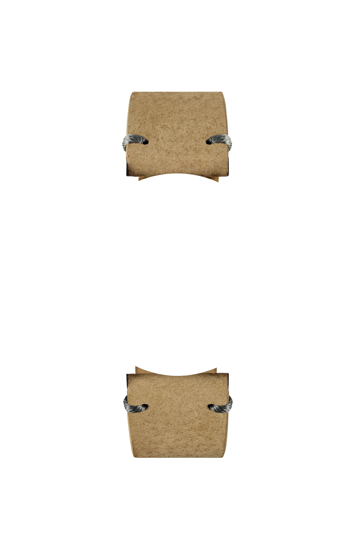 Sand-coloured Nubuck boar leather strap – Front view