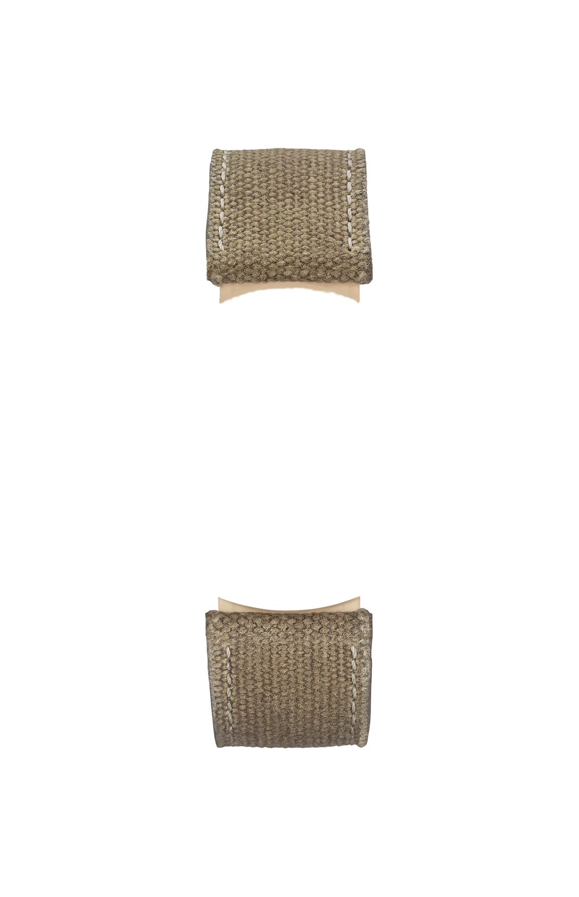Sand-coloured canvas leather strap – Front view