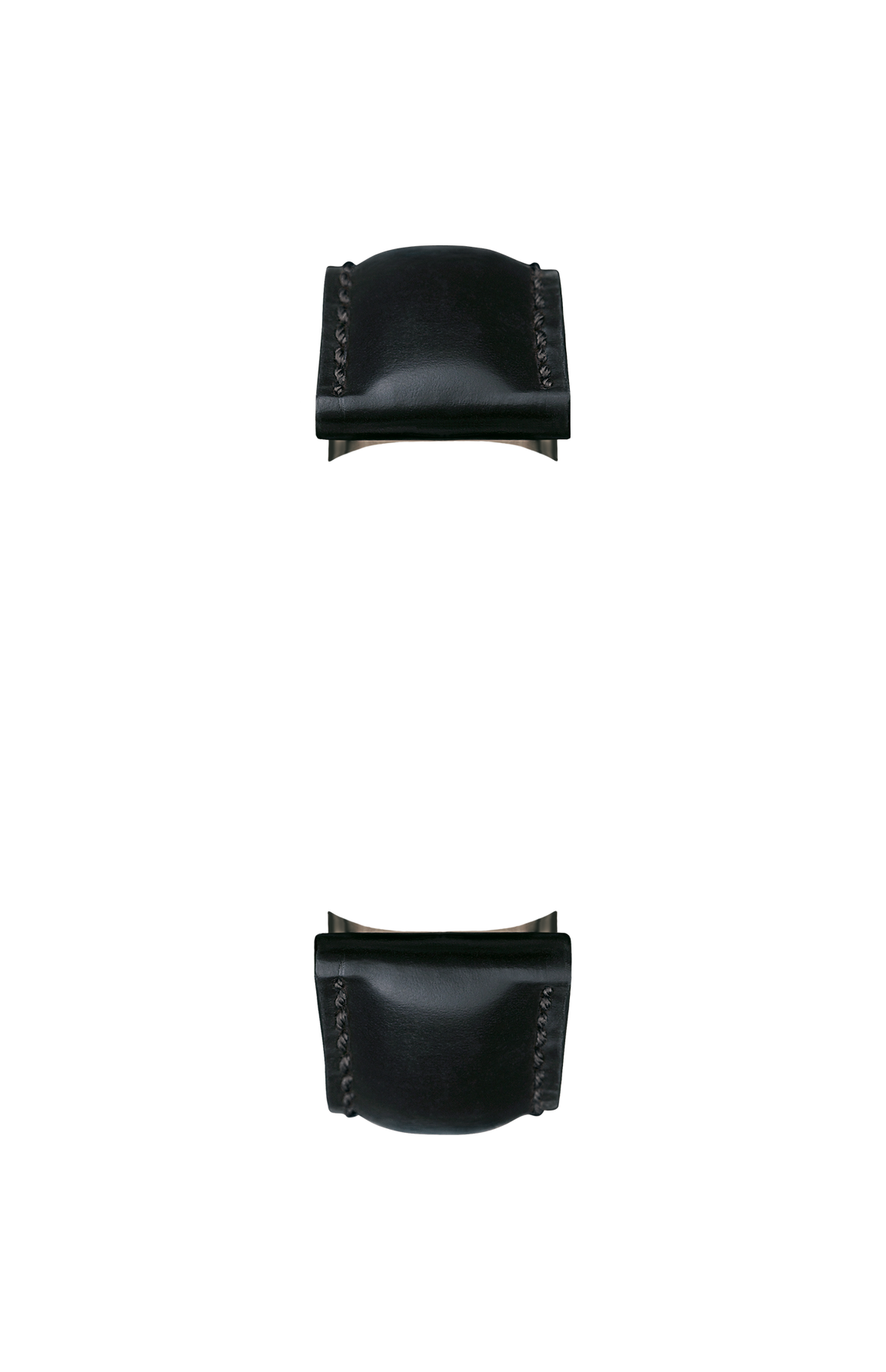 Black cowhide leather strap with Russia tanning – Front view