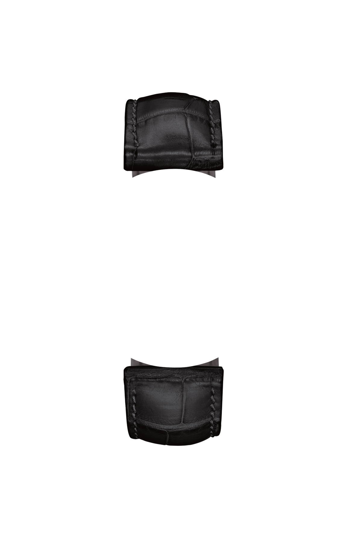 Black alligator leather strap – Front view