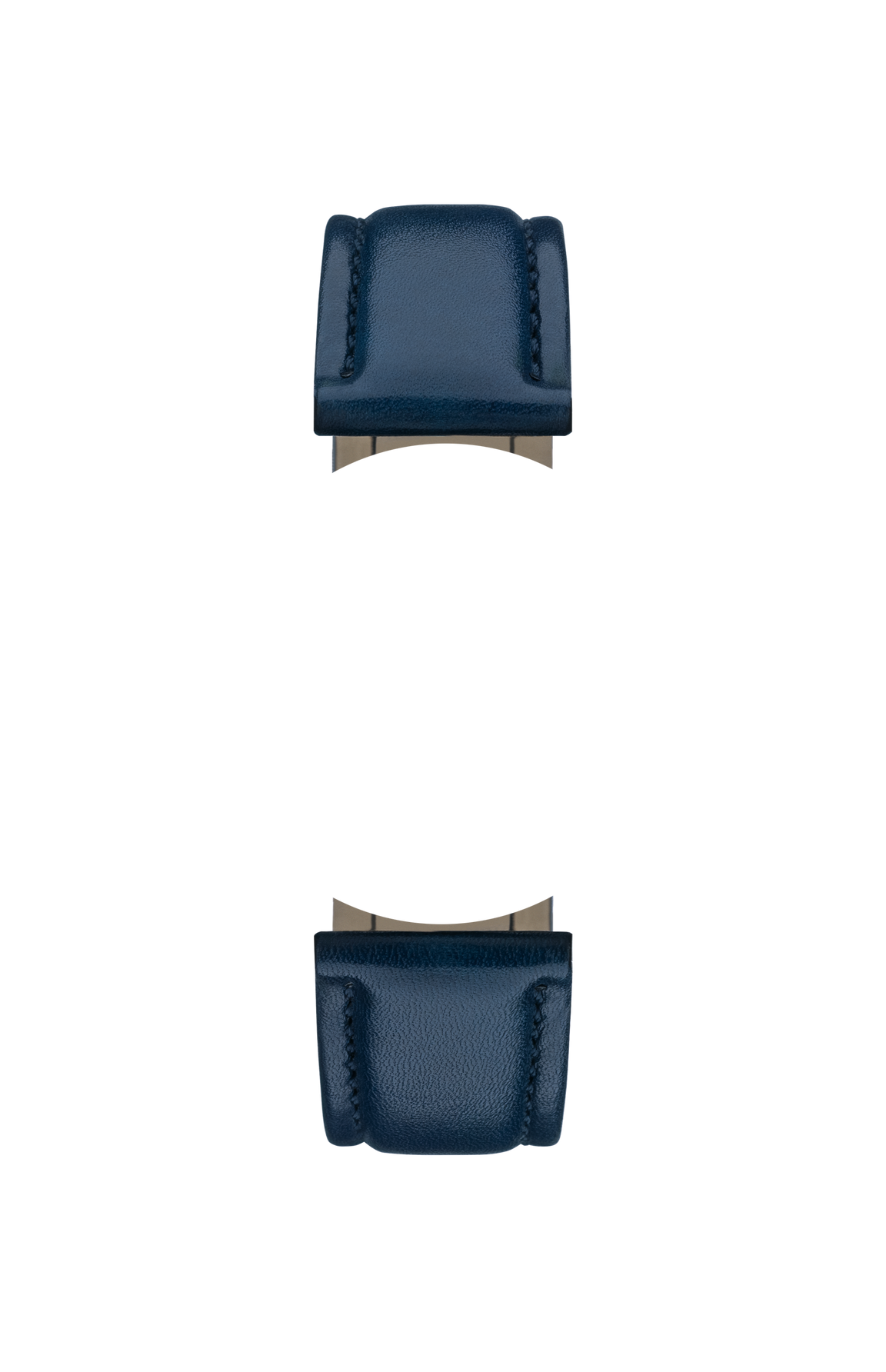 Blue cowhide leather strap – Front view