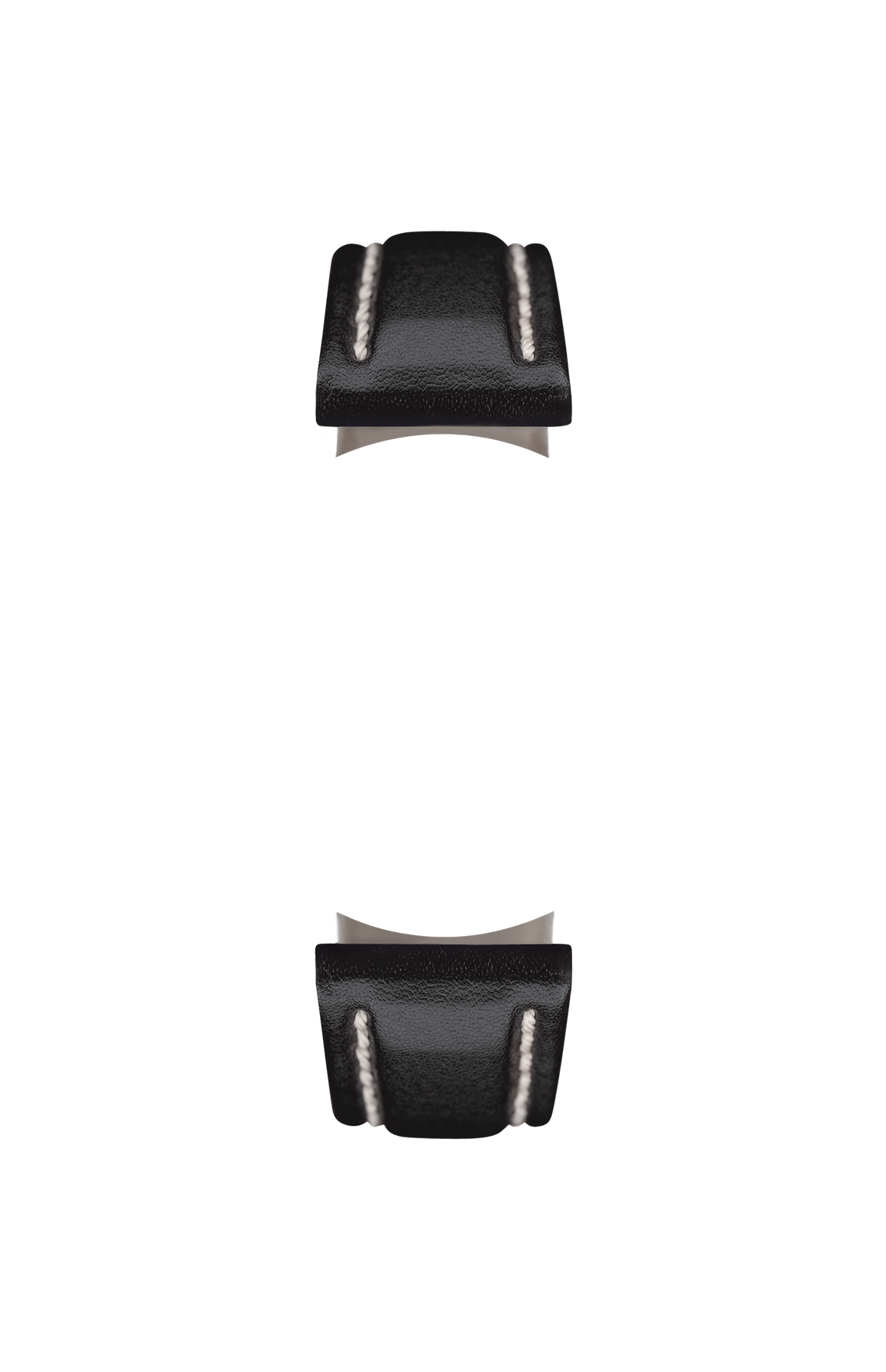 Black cowhide leather strap – Front view