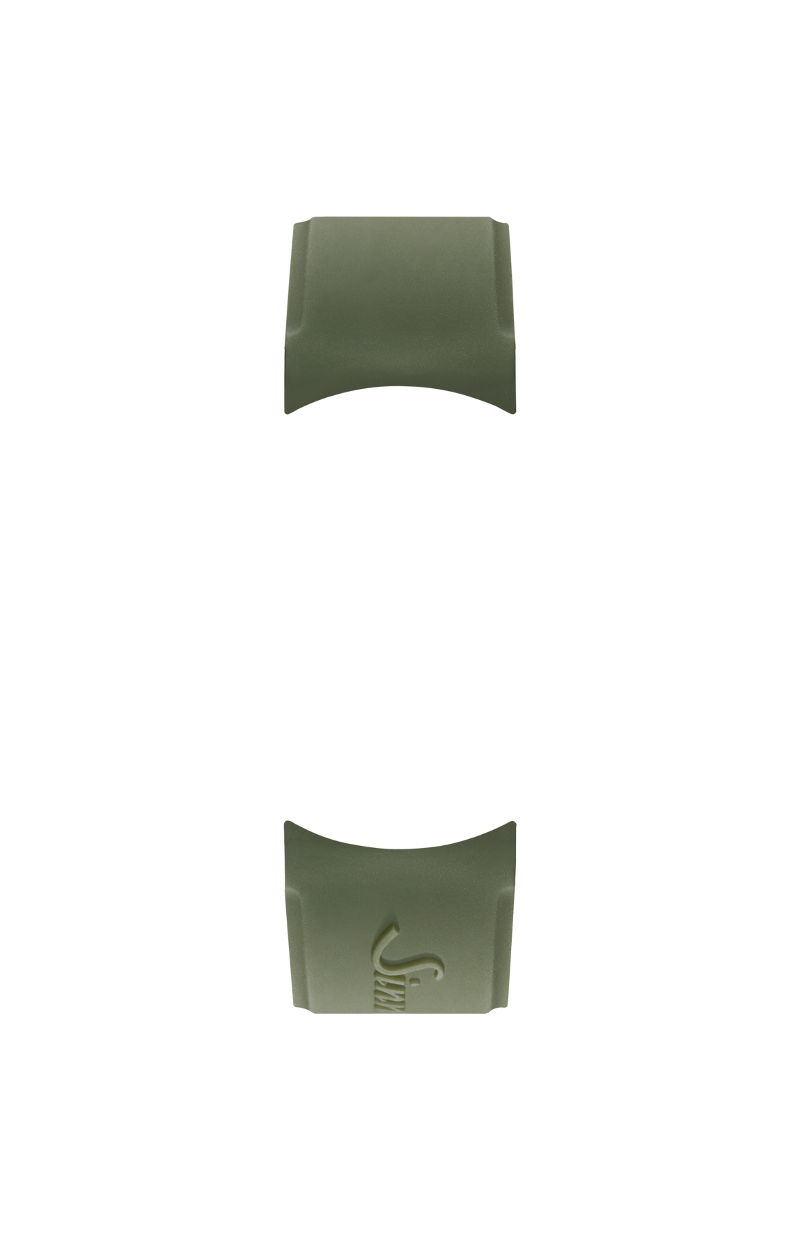 Green silicone strap integrated in the case – Front view