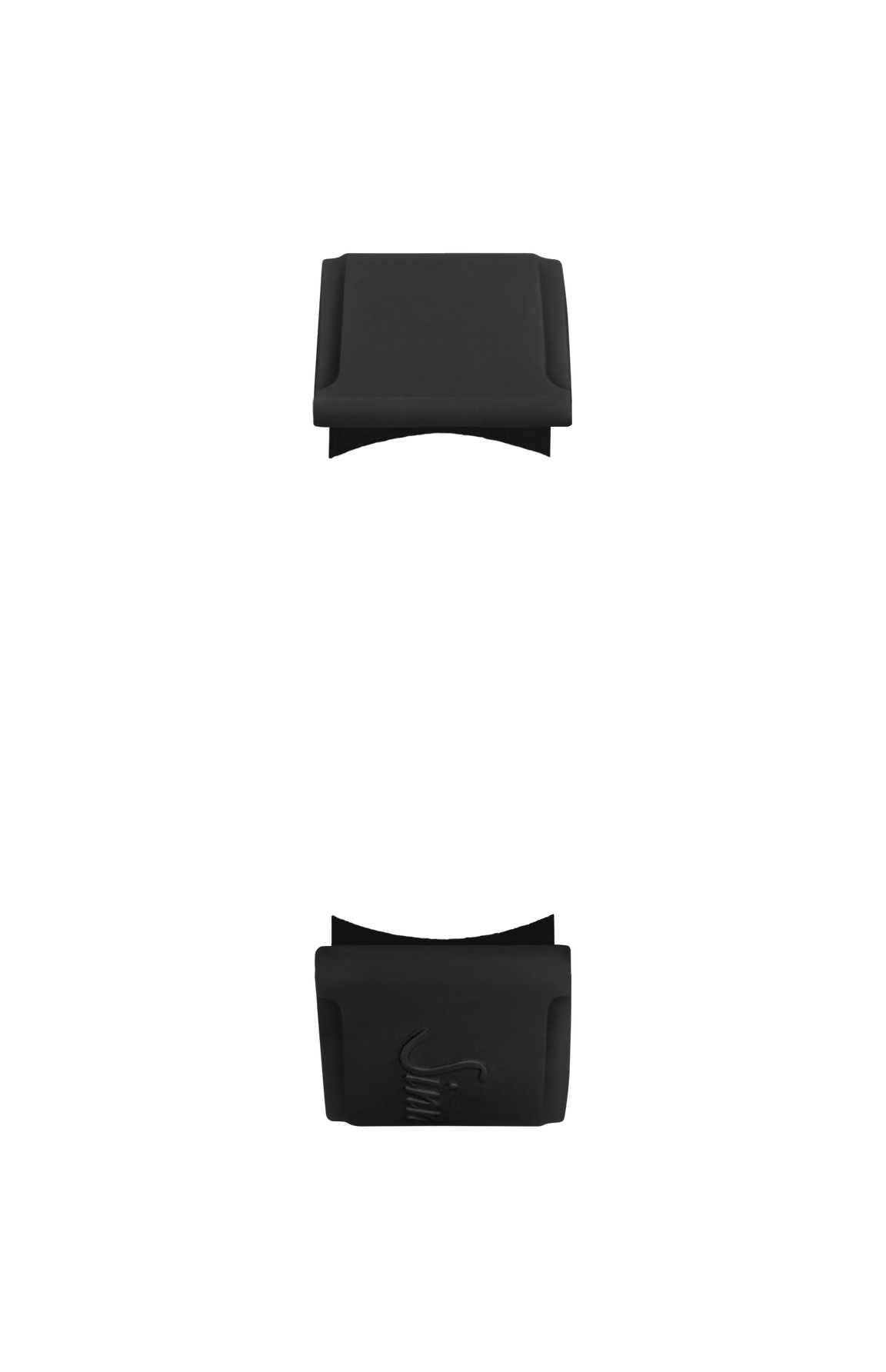 Black silicone strap with pin buckle – Front view