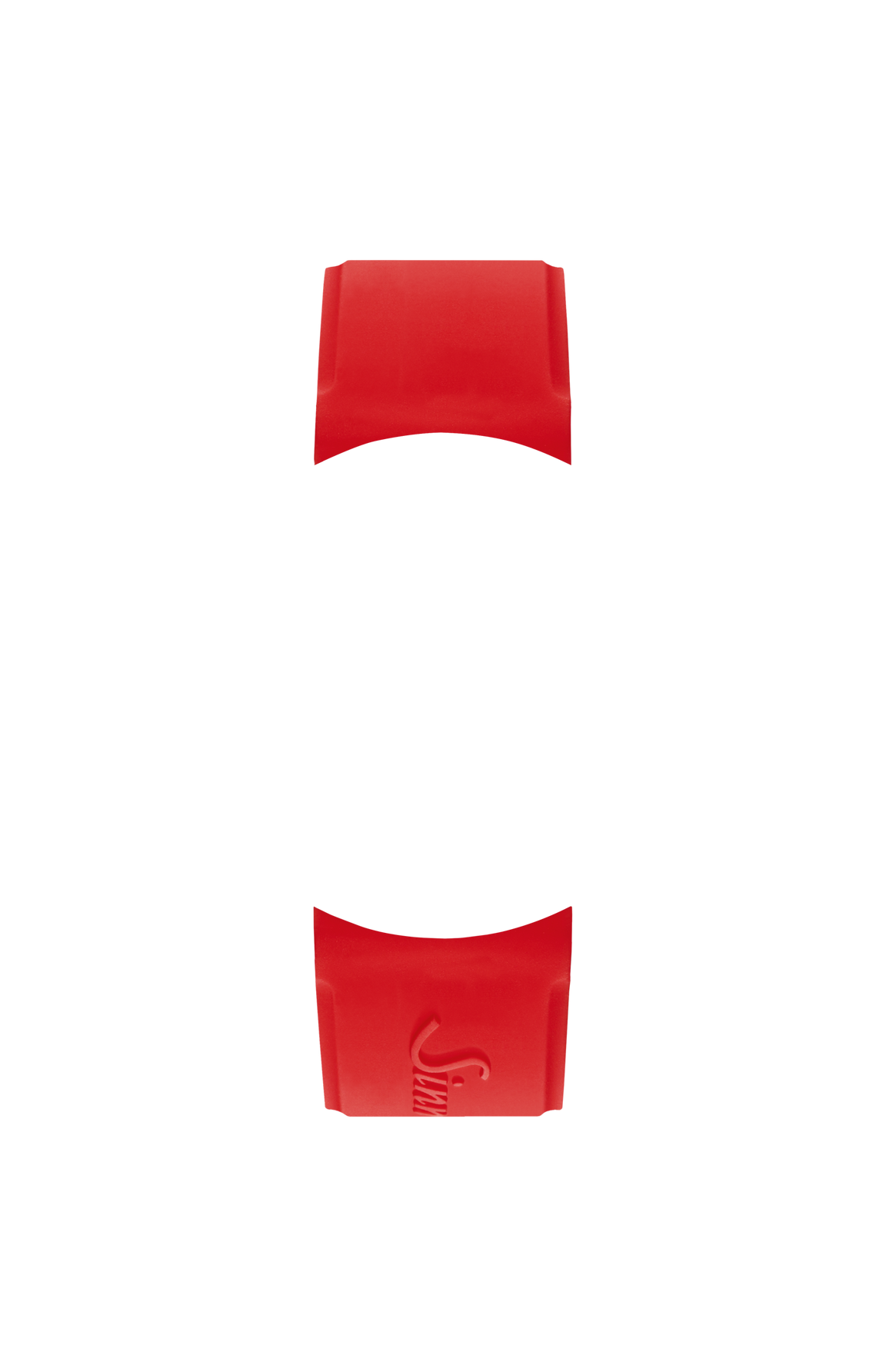 Red silicone strap integrated in the case – Front view