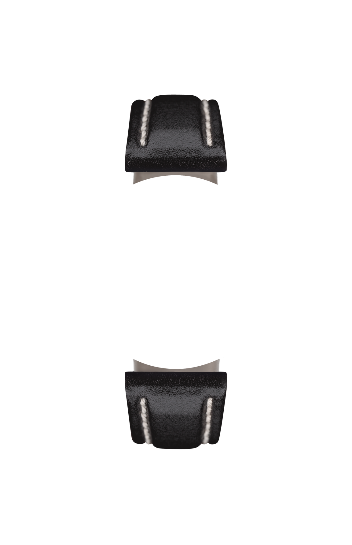 Black cowhide leather strap – Front view