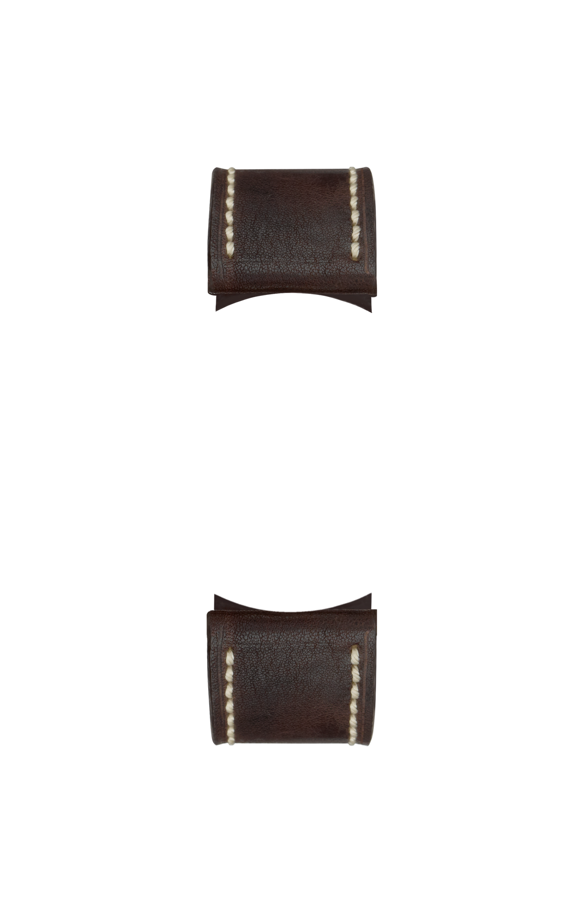 Dark brown vintage-look cowhide leather strap – Front view