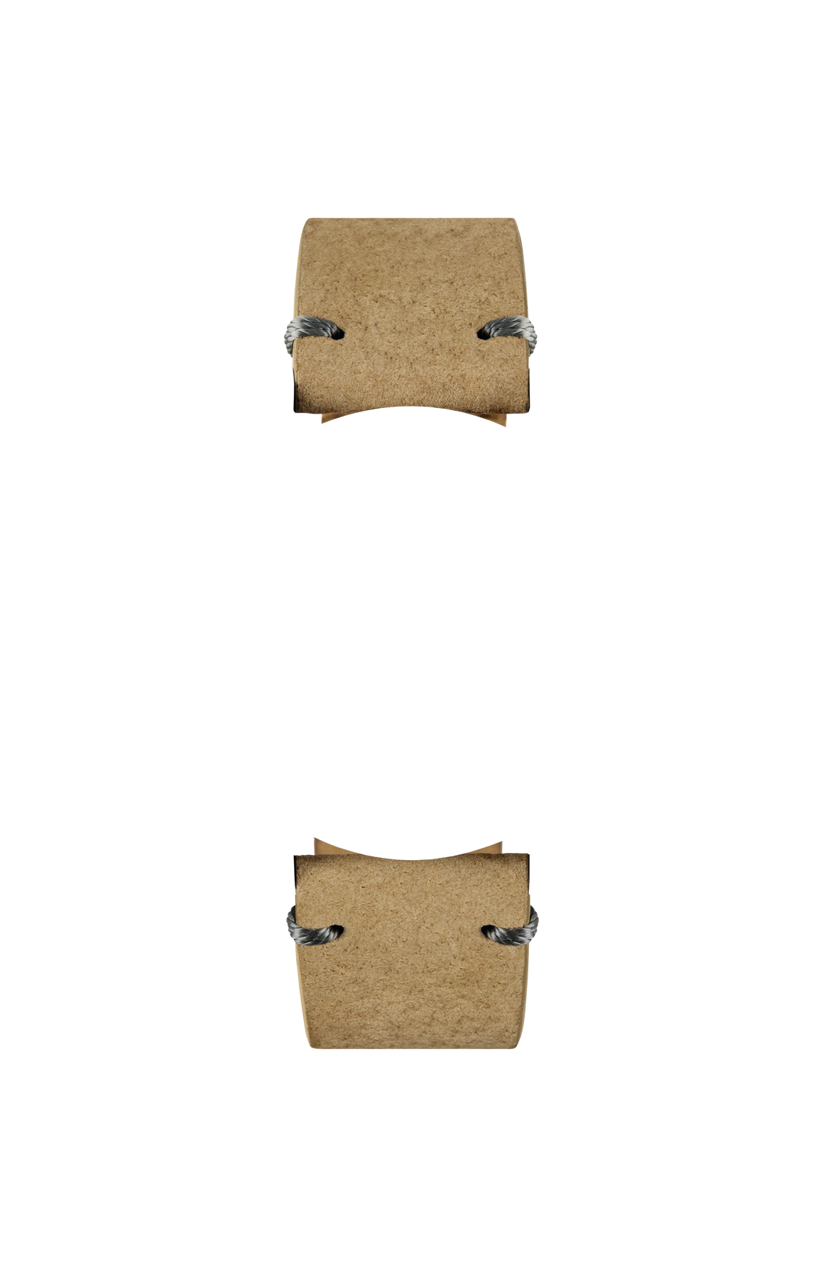 Sand-coloured Nubuck boar leather strap – Front view