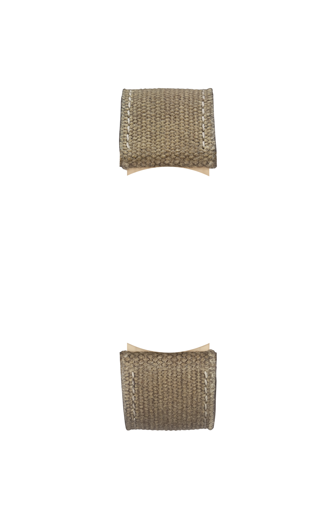 Sand-coloured canvas leather strap – Front view