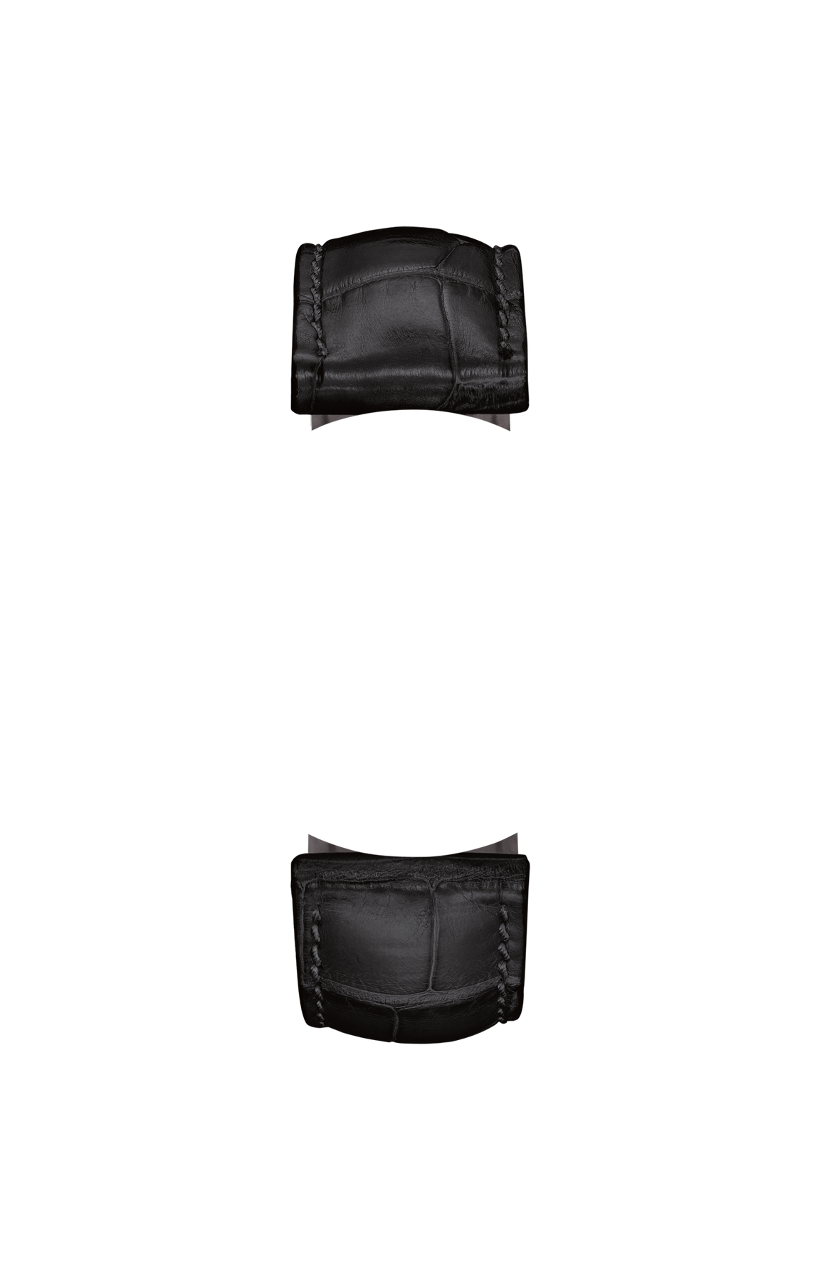 Black alligator leather strap – Front view