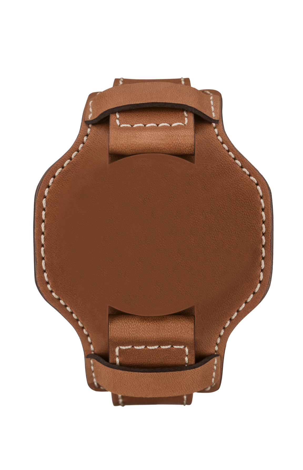 Brown calfskin strap with leather underlay – Front view