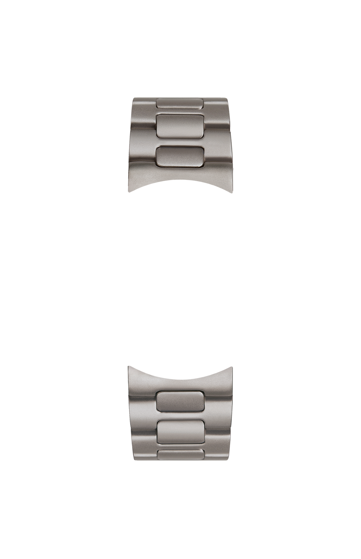 Bead-blasted solid stainless steel bracelet with a folding safety clasp – Front view