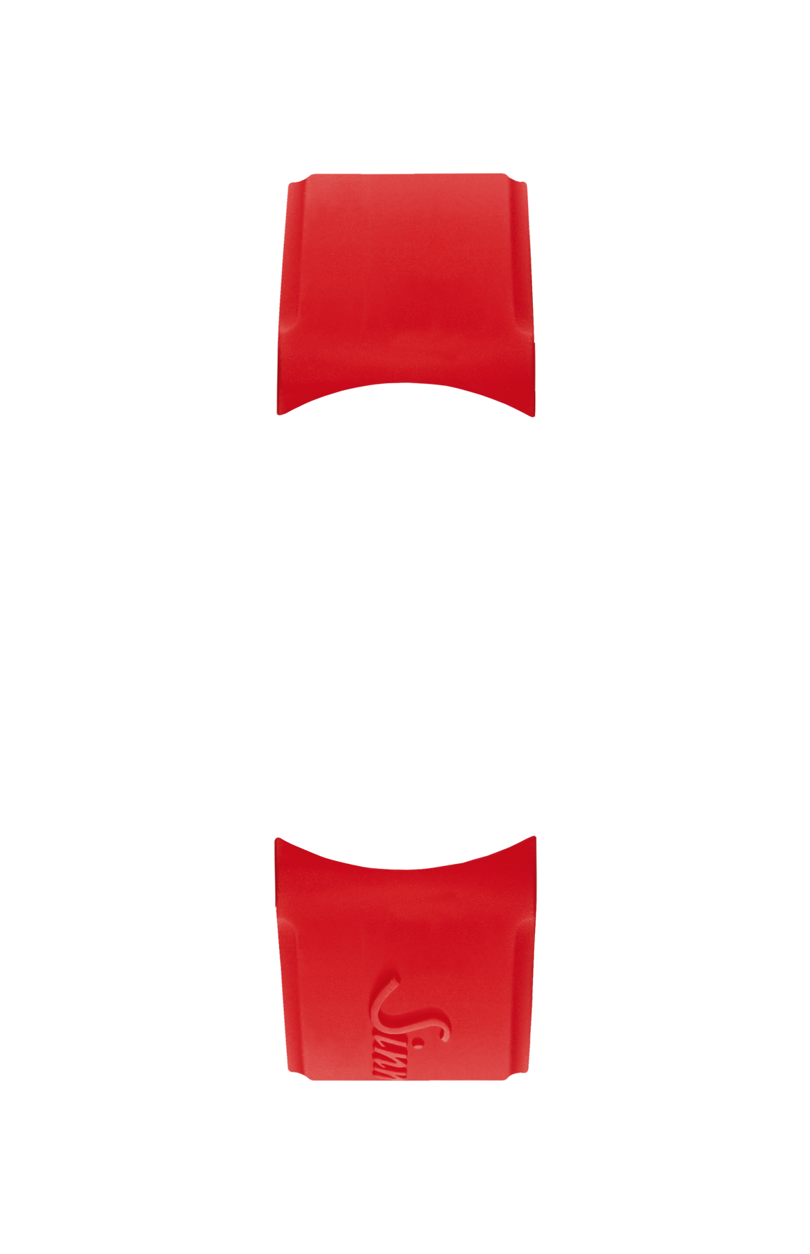 Red silicone strap integrated in the case – Front view