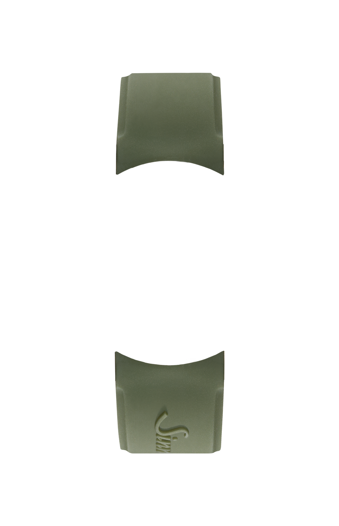 Green silicone strap integrated in the case – Front view