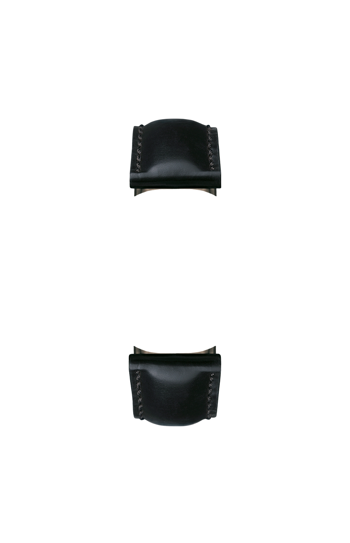 Black cowhide leather strap with Russia tanning – Front view