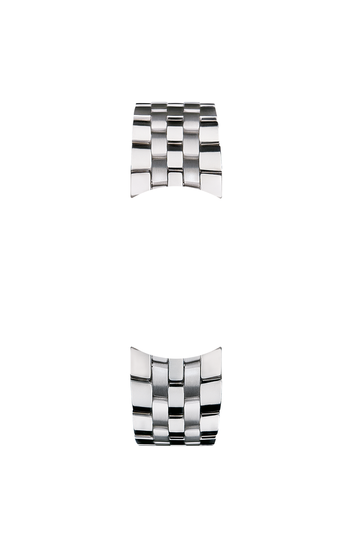 Polished and satinized solid stainless steel bracelet – Front view