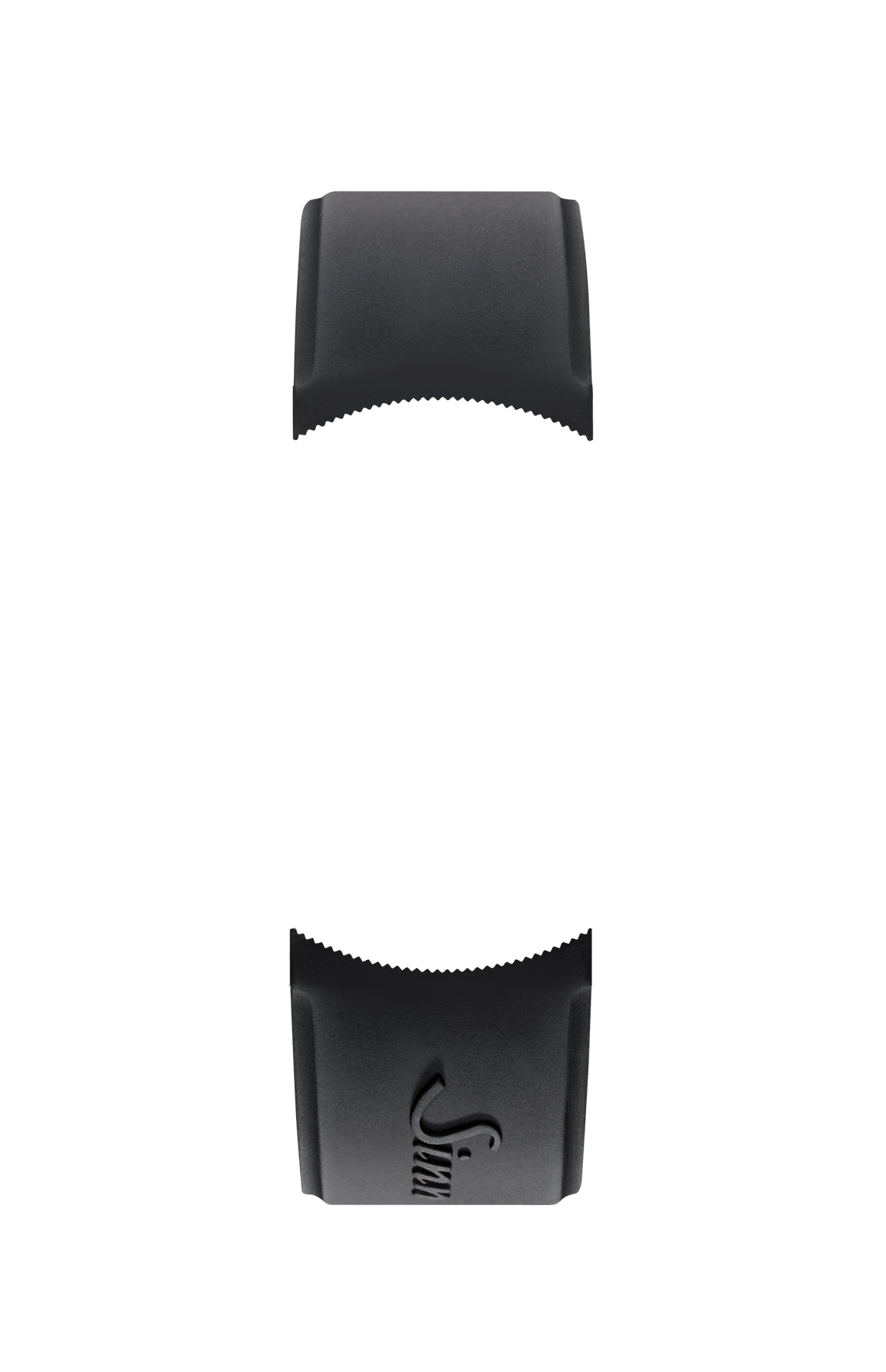 Black silicone strap integrated in the case – Front view