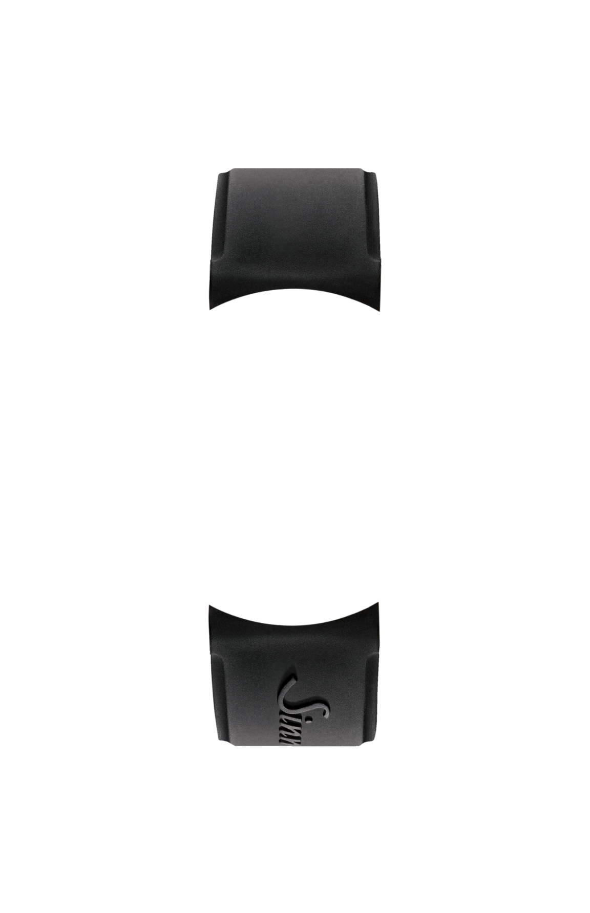 Black silicone strap integrated in the case – Front view